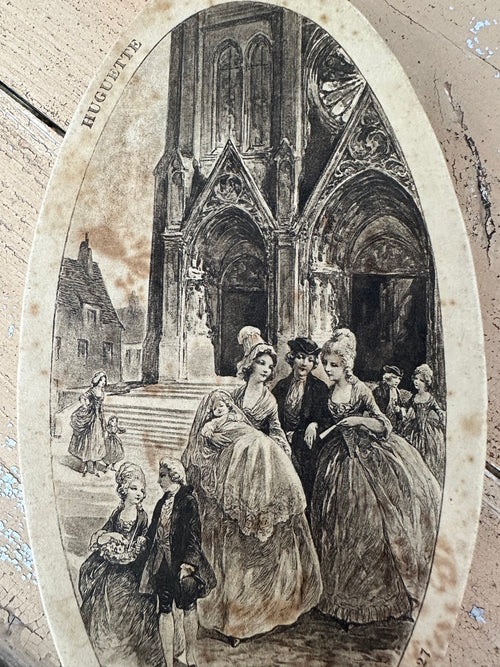 Old cardboard dragée box - June 5, 1927 - Huguette