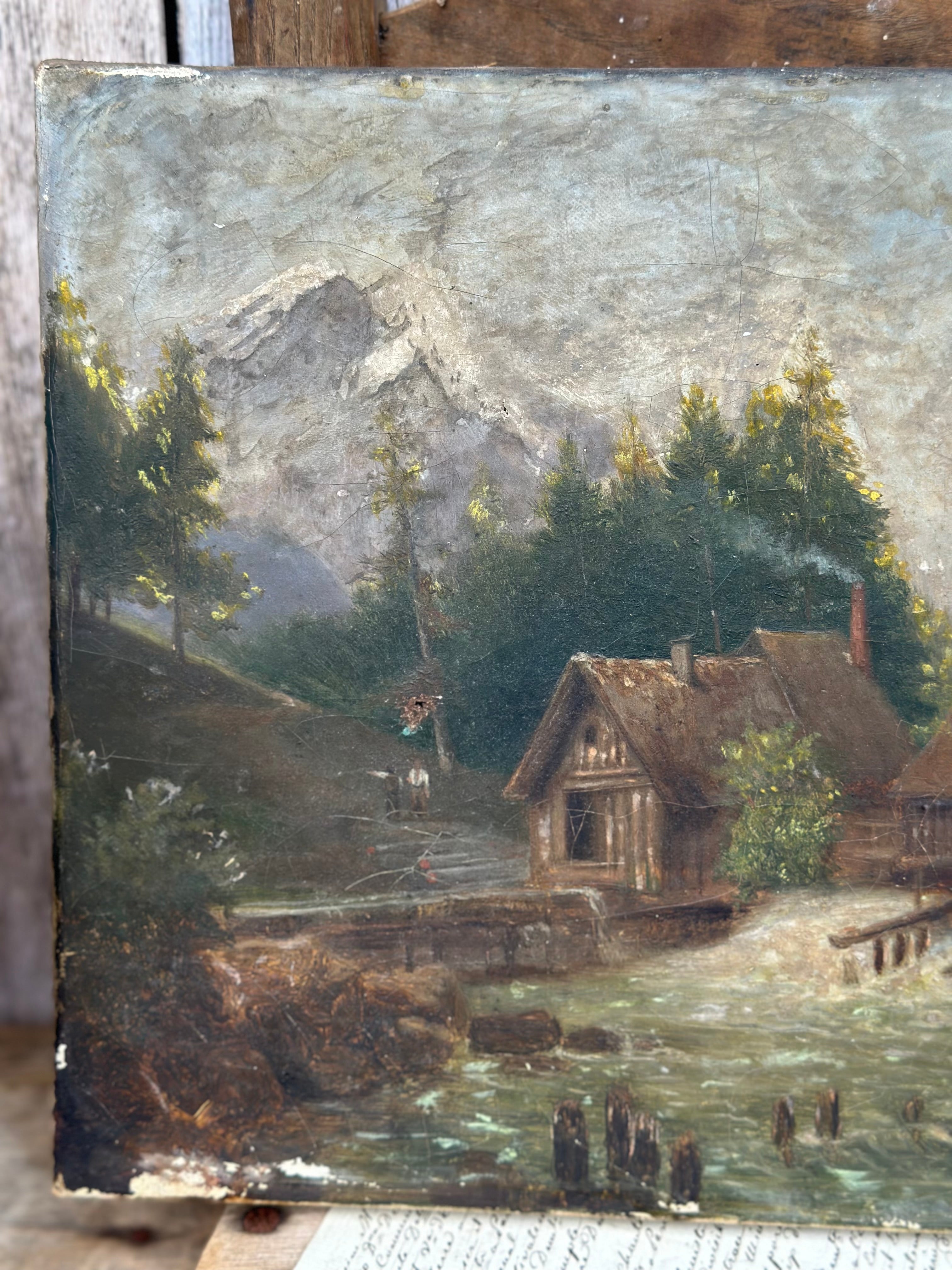 Oil on canvas, signed - 19th Century