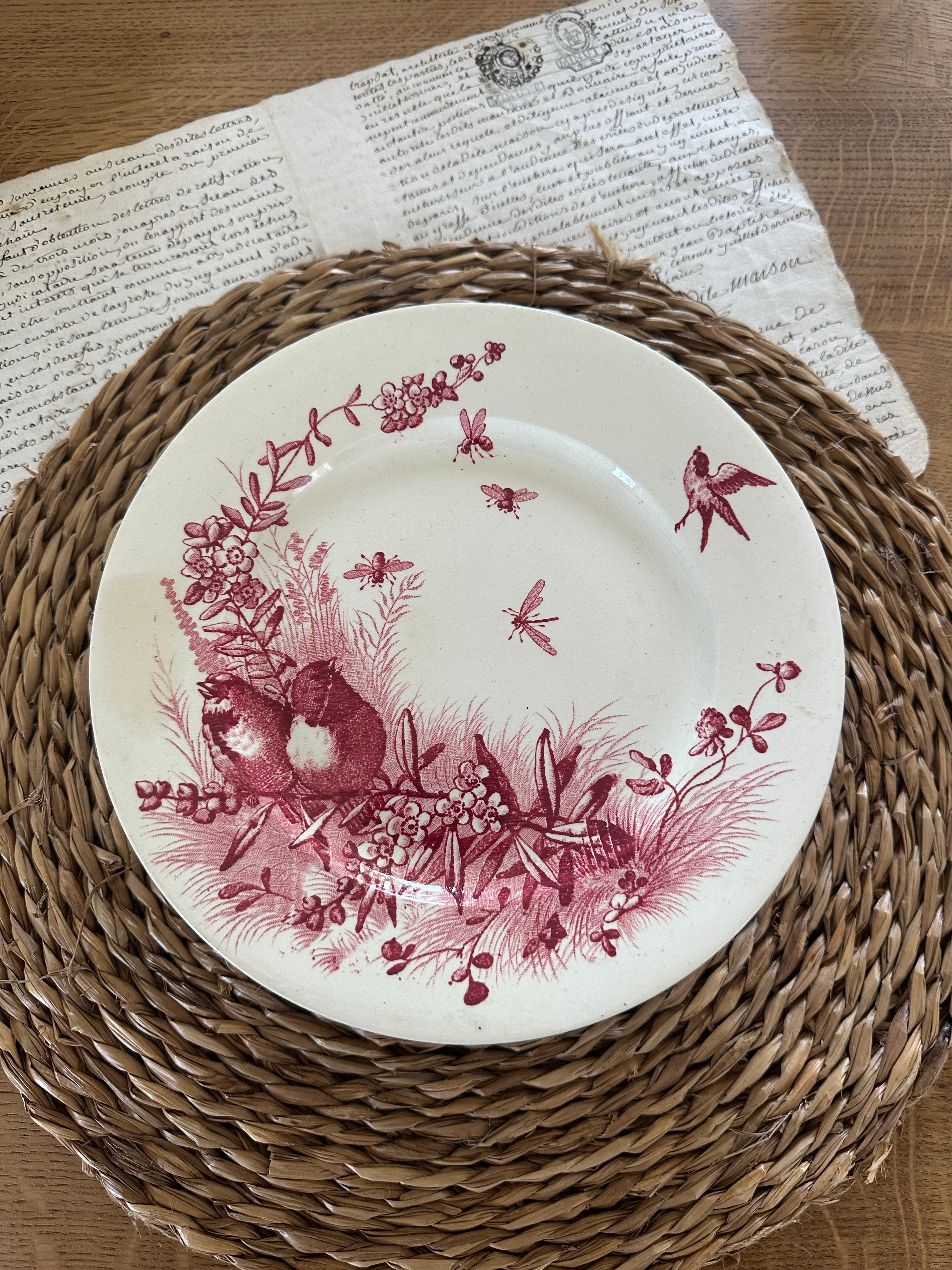 Jules Vieillard Bordeaux Birds Pedestal Dish