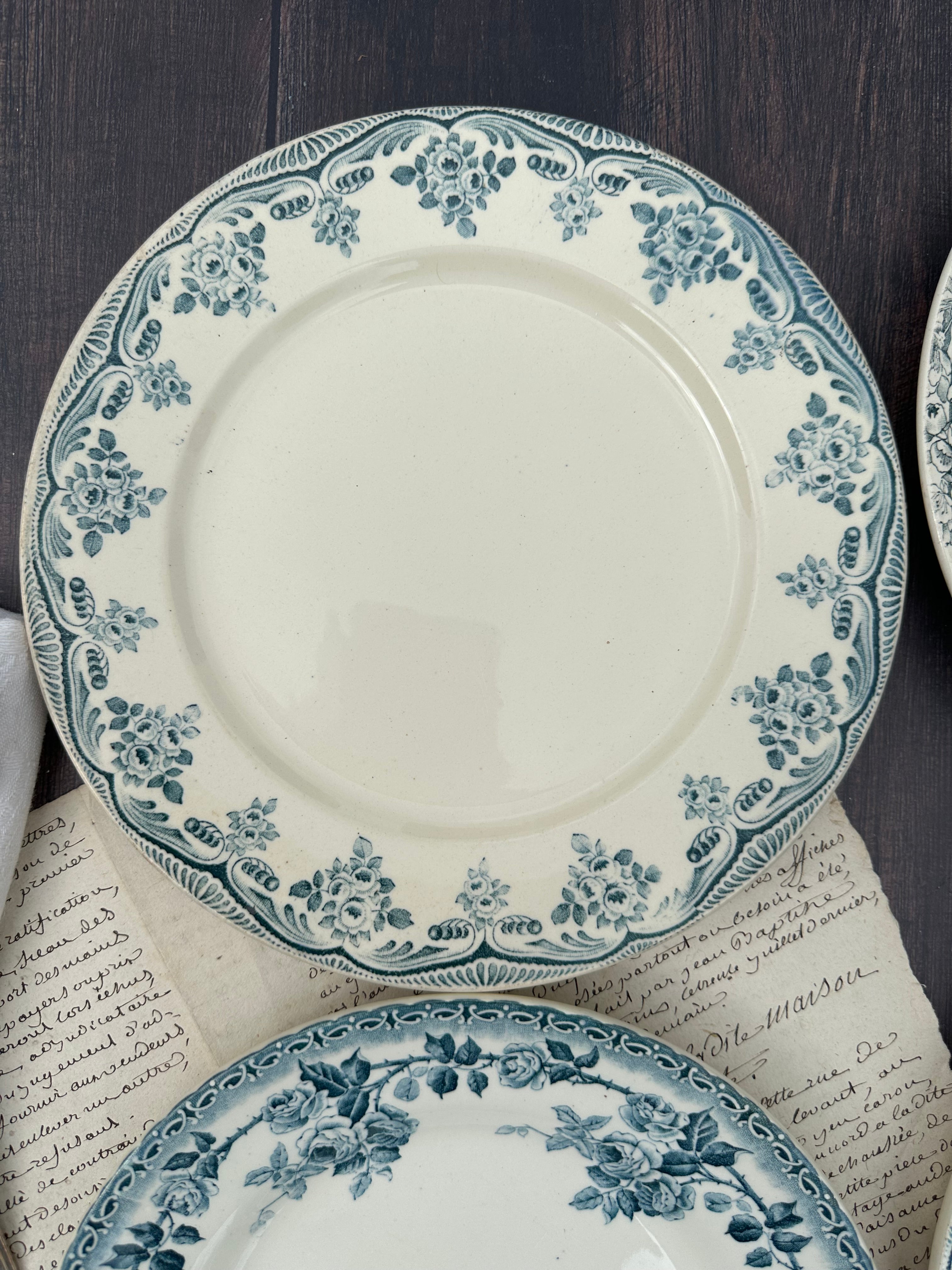 I. Set of 6 mismatched ironstone plates