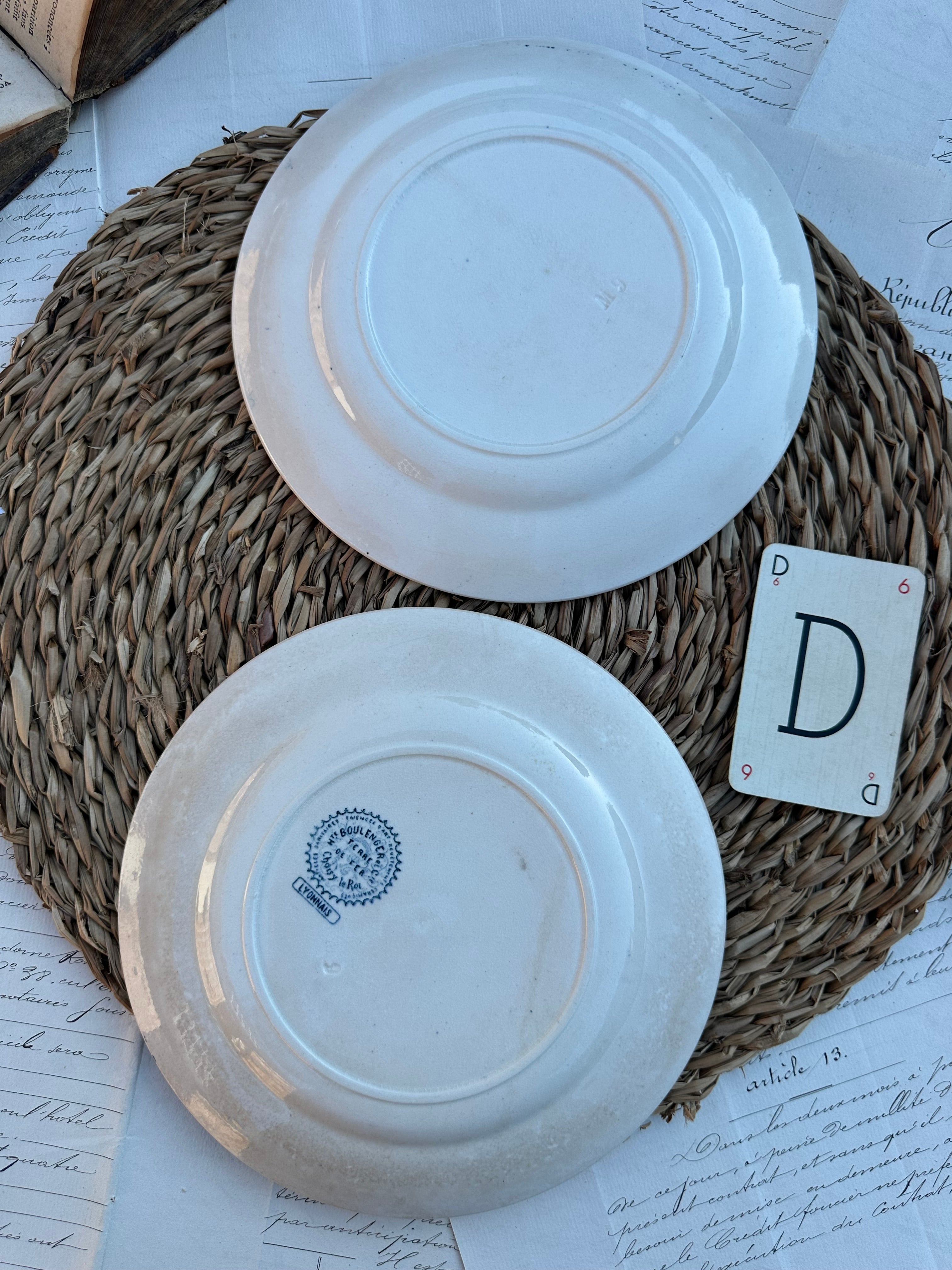 D. Duo d'assiettes à dessert Choisy le Roi modèle Lyonnais