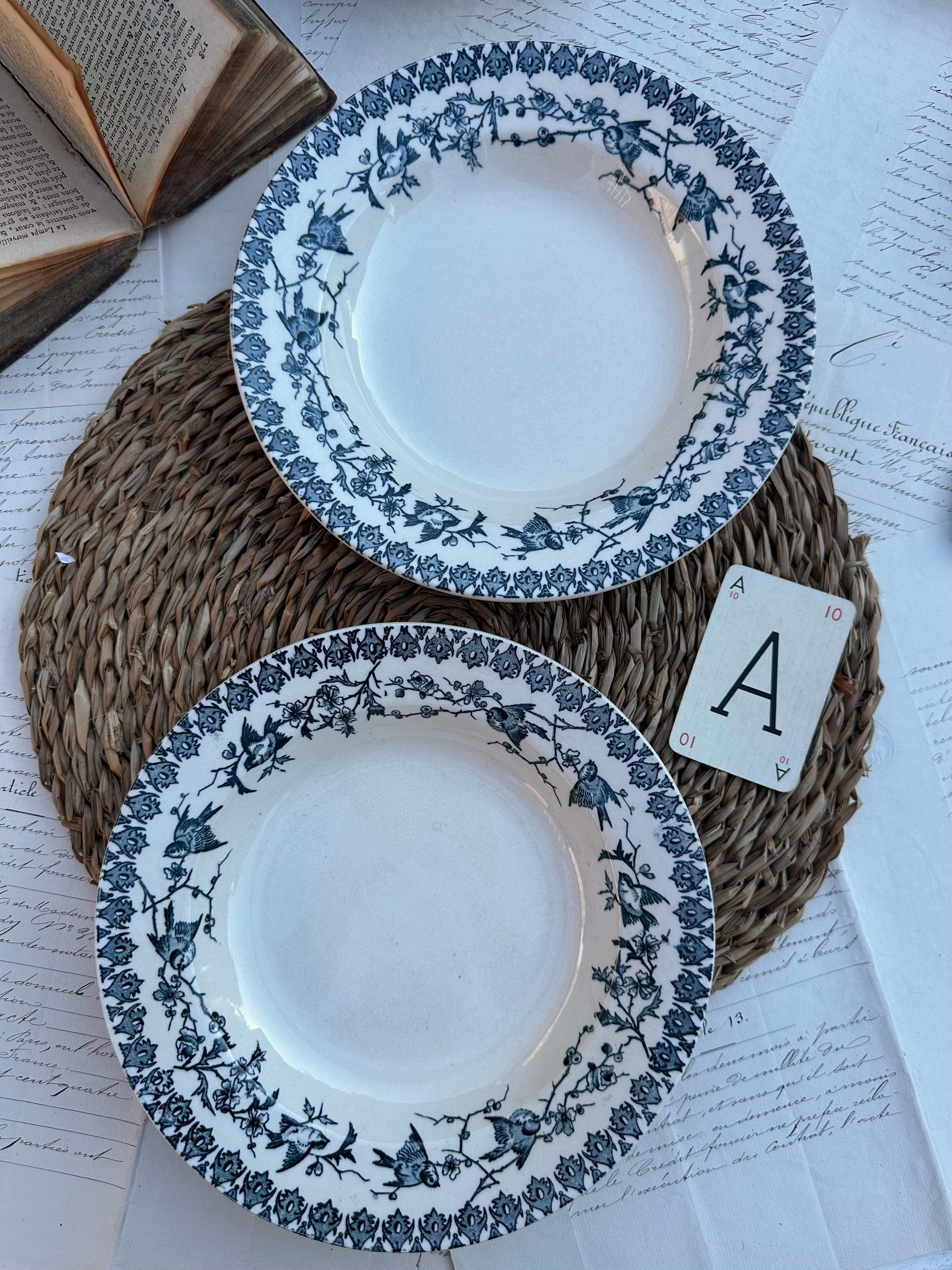 A. Duo d'assiettes creuses Choisy le Roi modèle Lyonnais