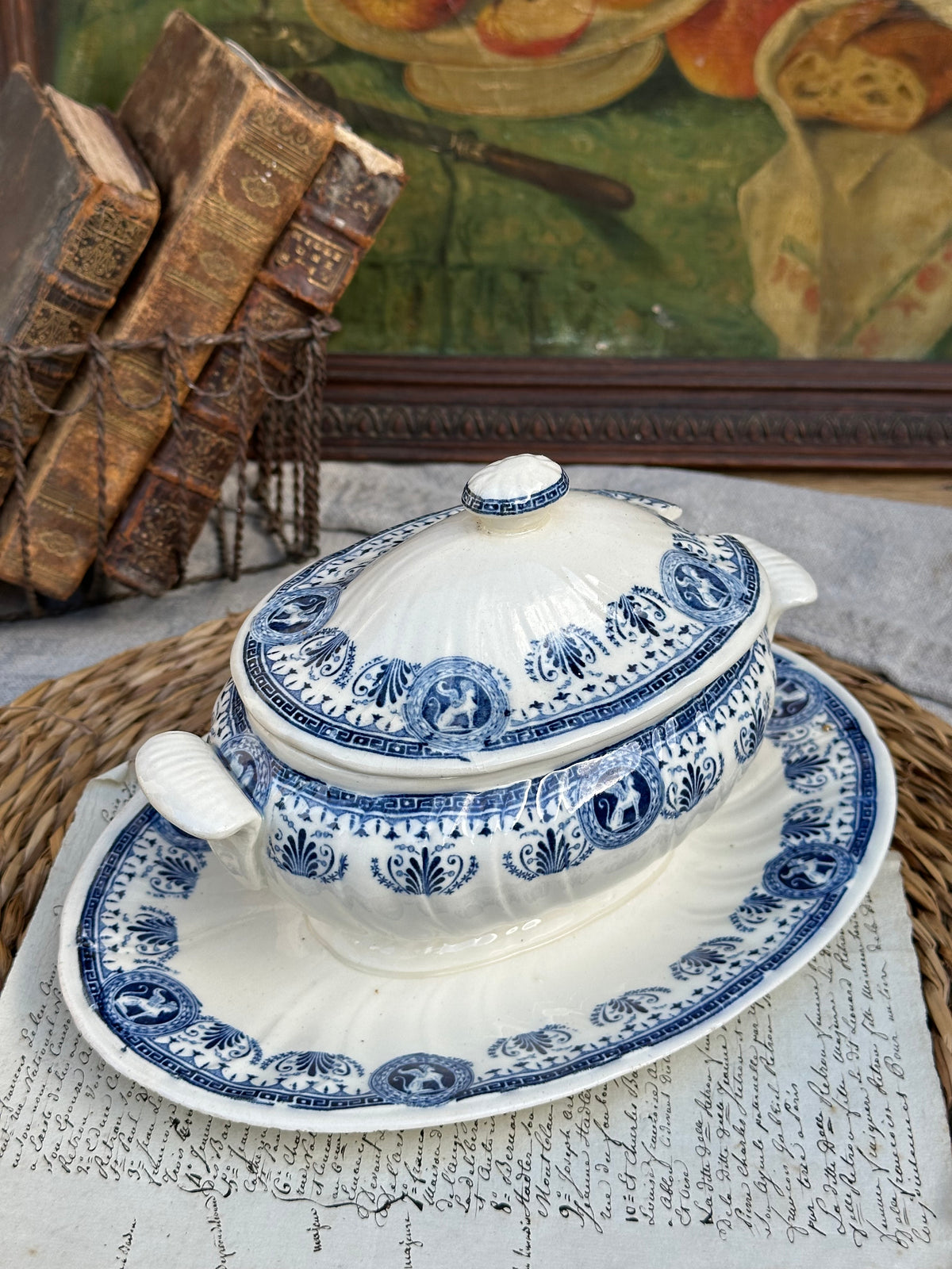 Sucrier / saucière avec couvercle Gien