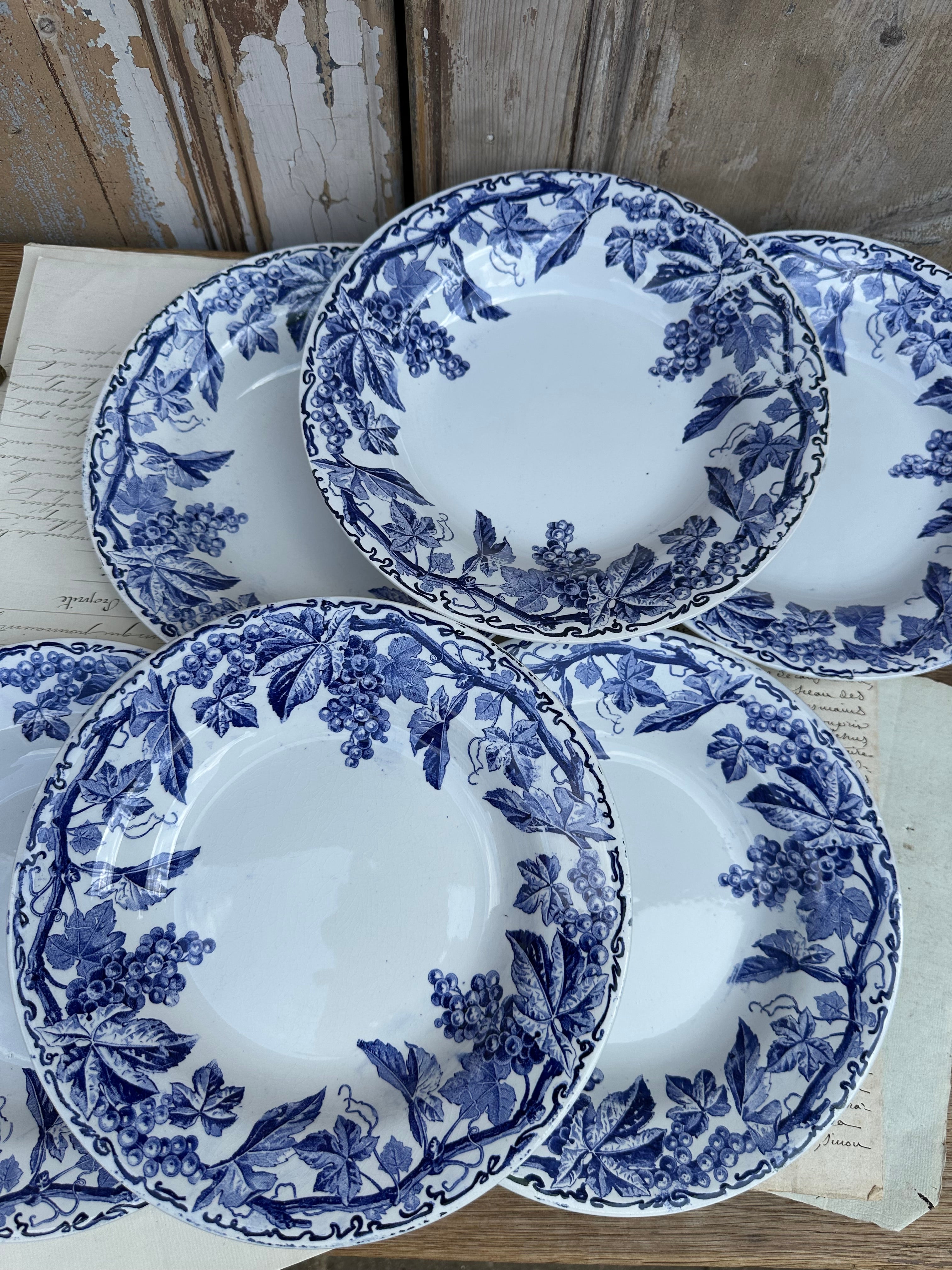 Suite de 6 assiettes creuses Creil et Montereau modèle El Kantara