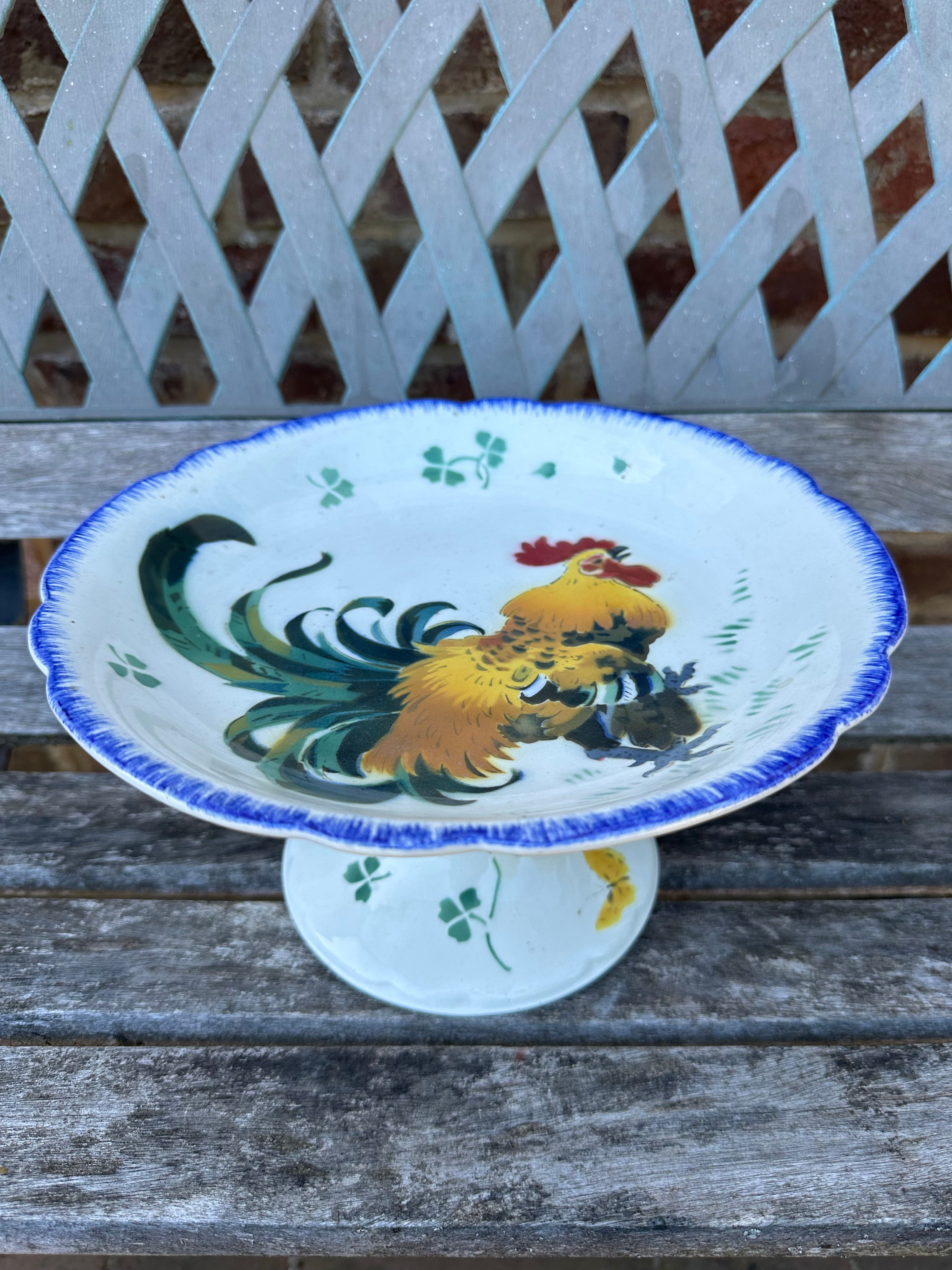 Reserved - Lunéville Rooster Compote Dish