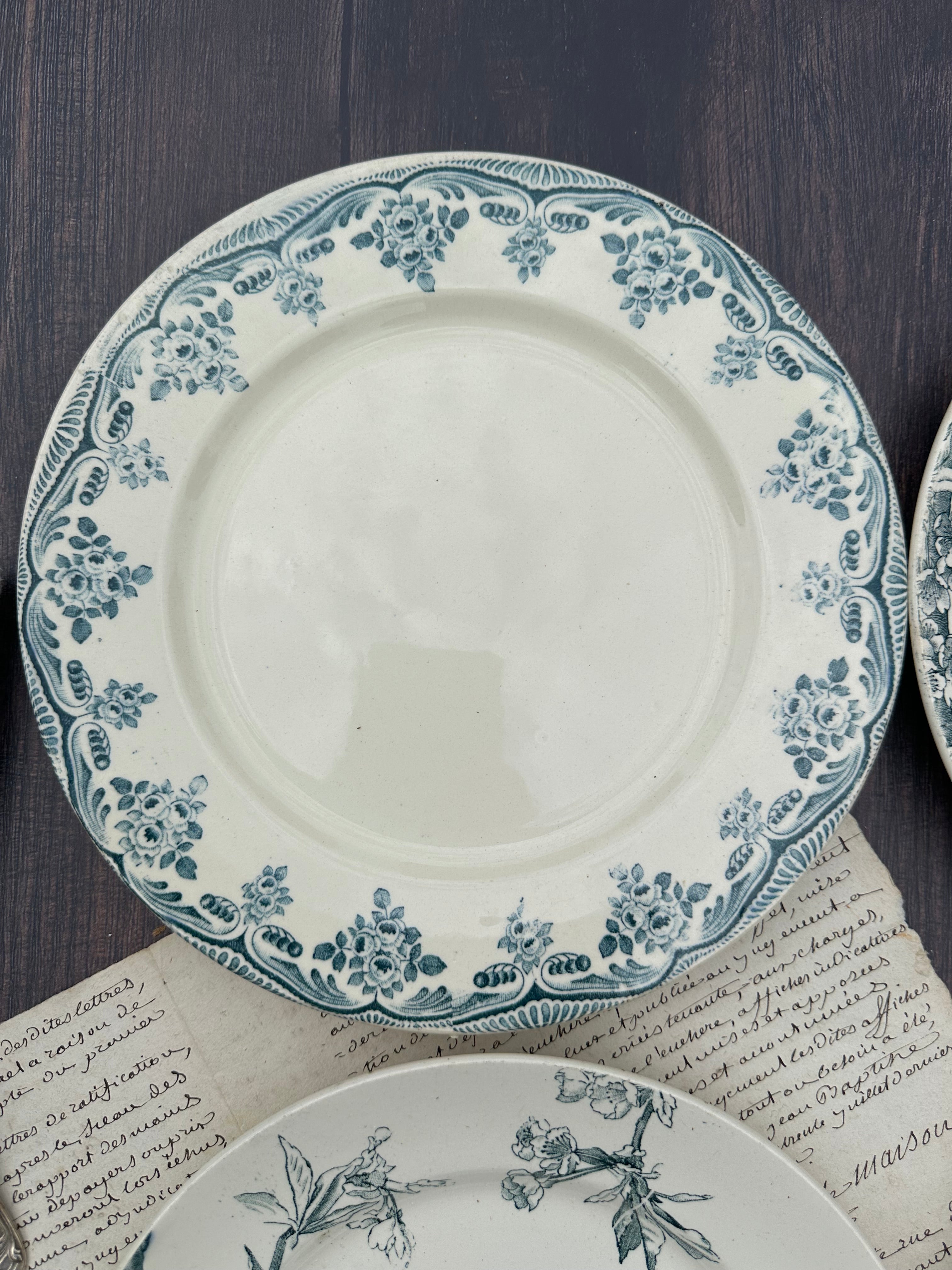 II. Set of 6 mismatched ironstone plates