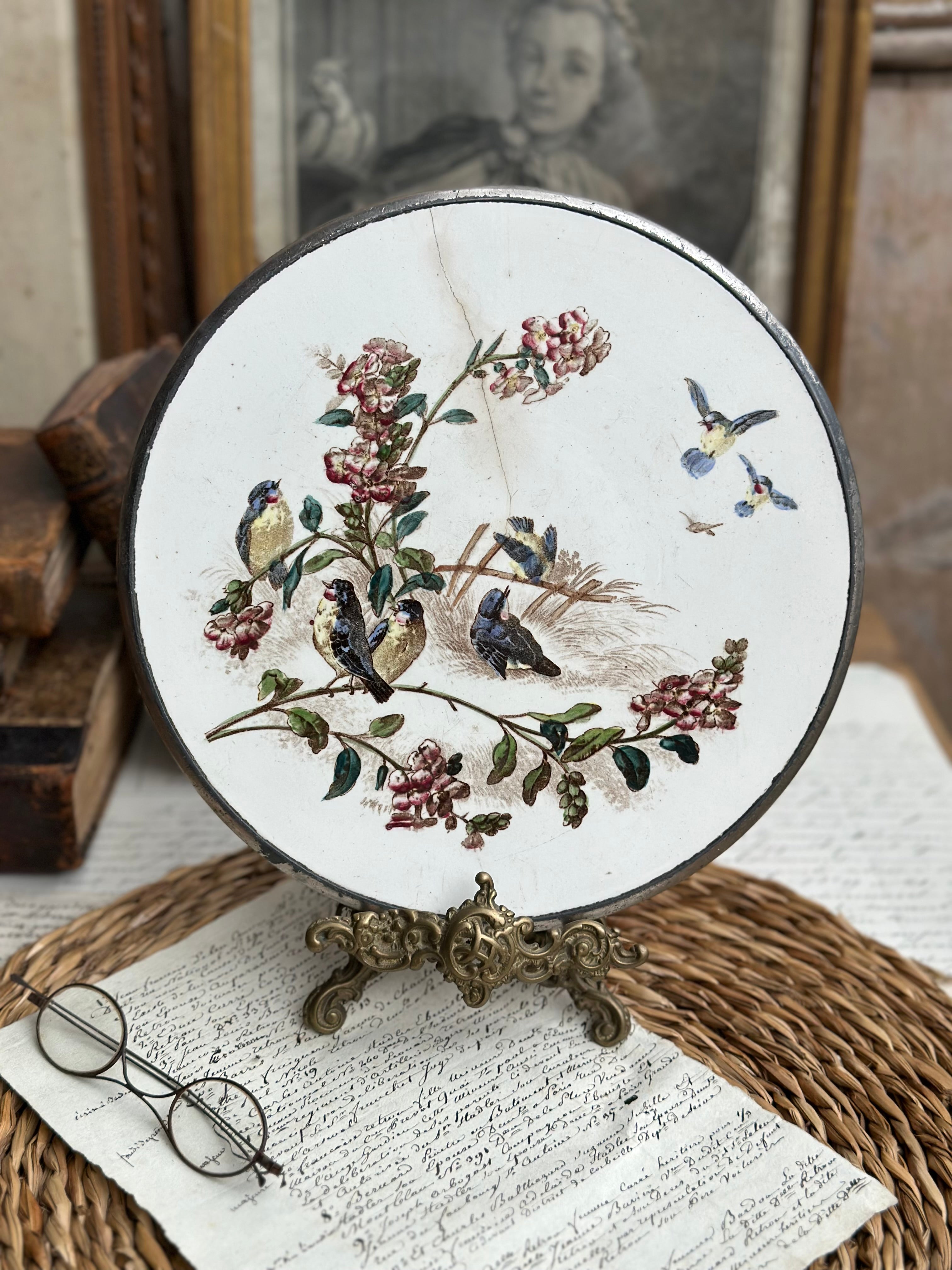 Dessous du plat décoratif polychrome Sarreguemines Printemps