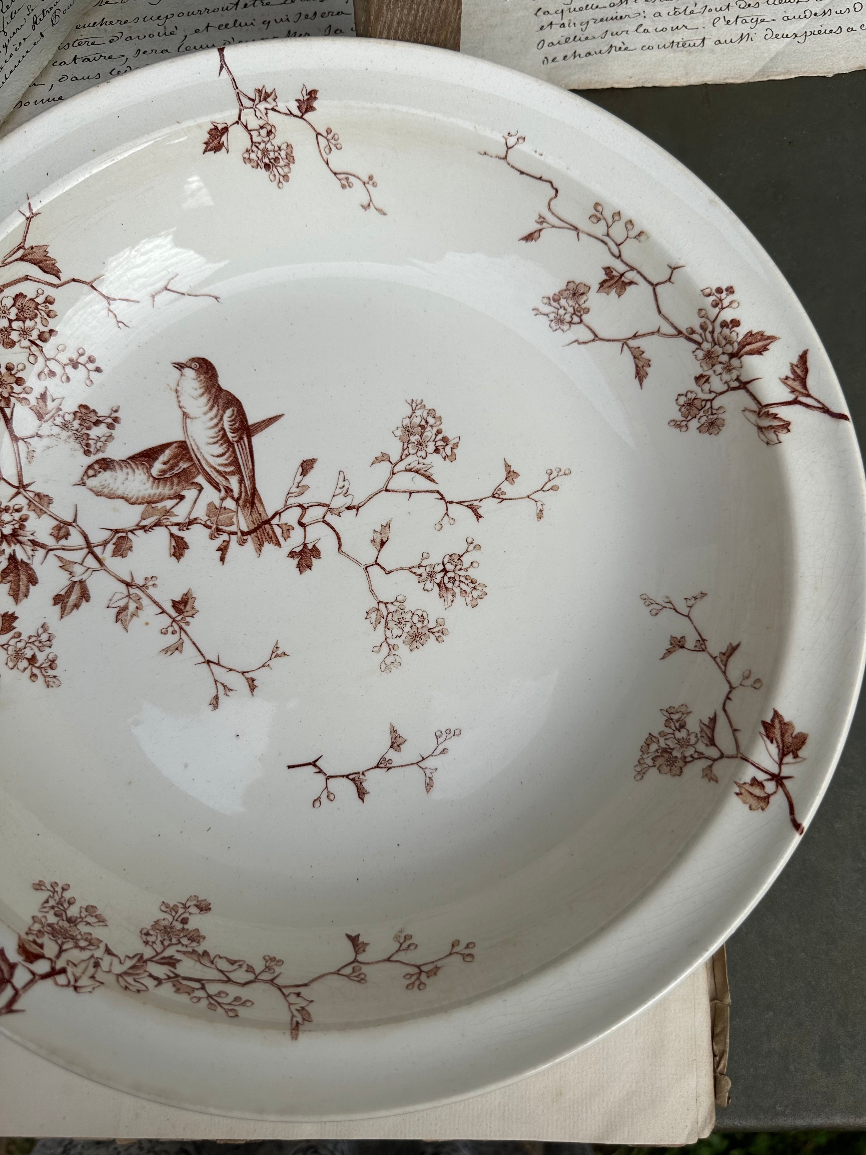 Plat creux terre de fer Lunéville modèle Fauvette