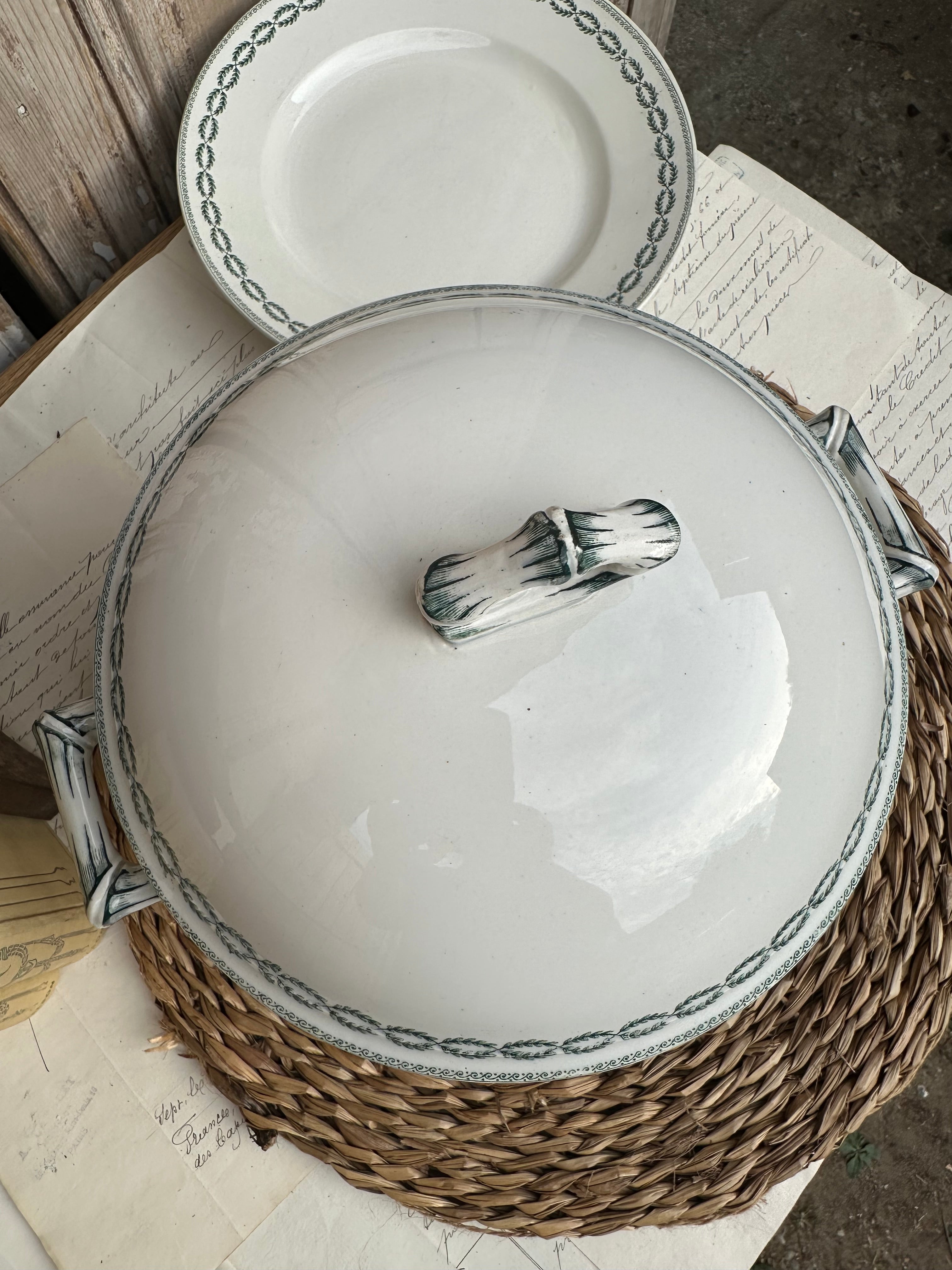 Small Sarreguemines Nobilis soup tureen