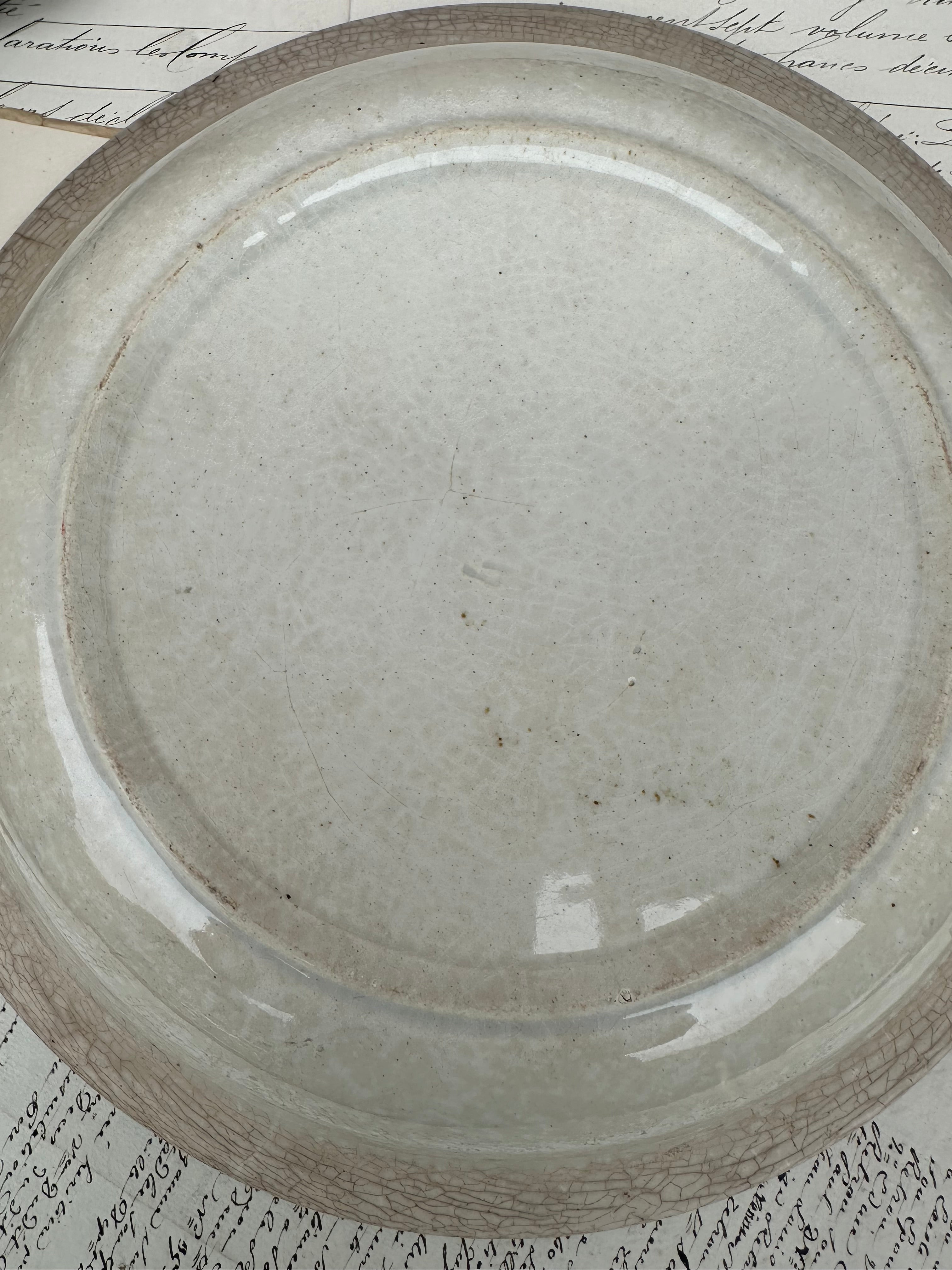 Patinated ironstone deep dish