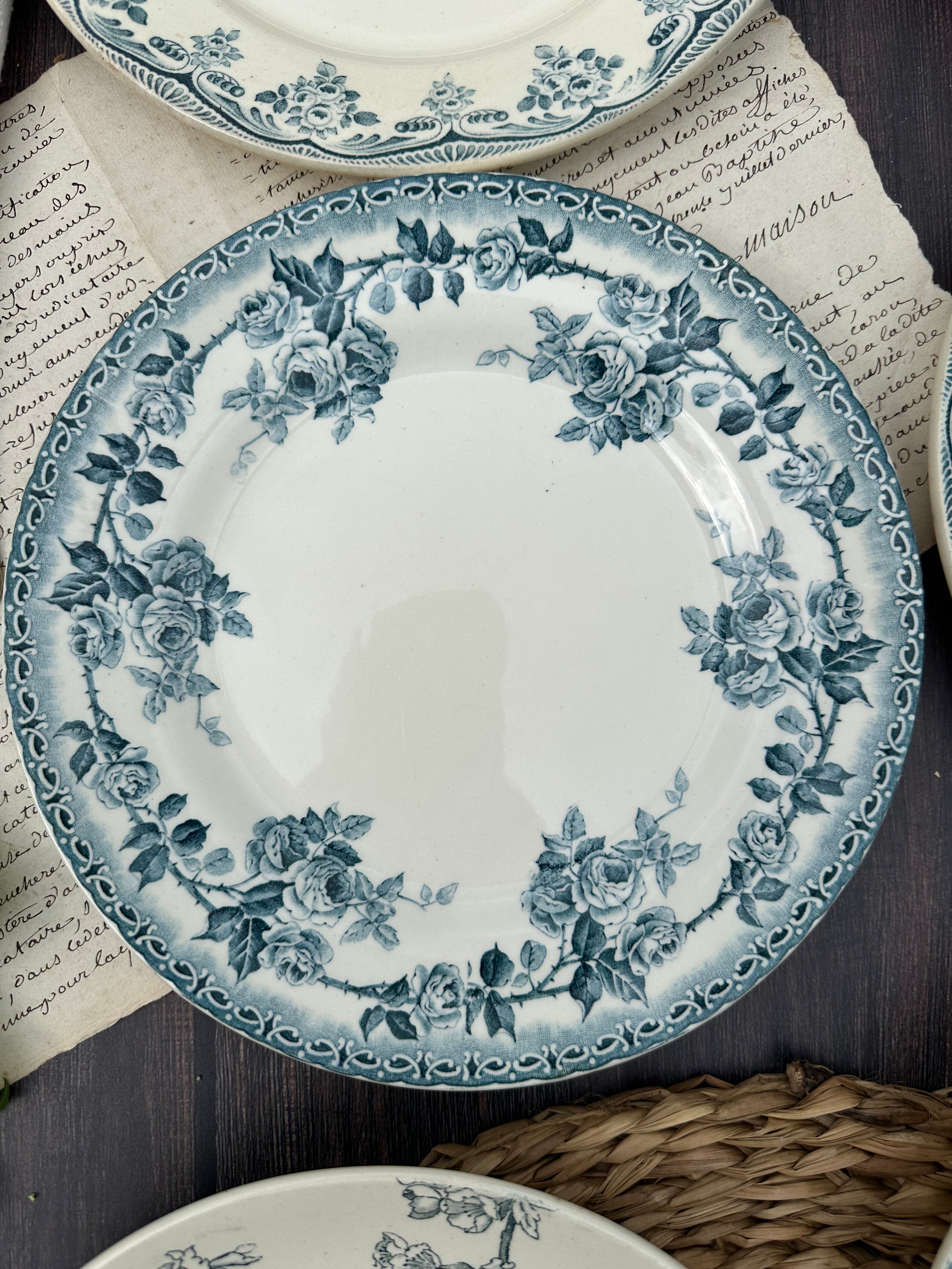 I. Set of 6 mismatched ironstone plates