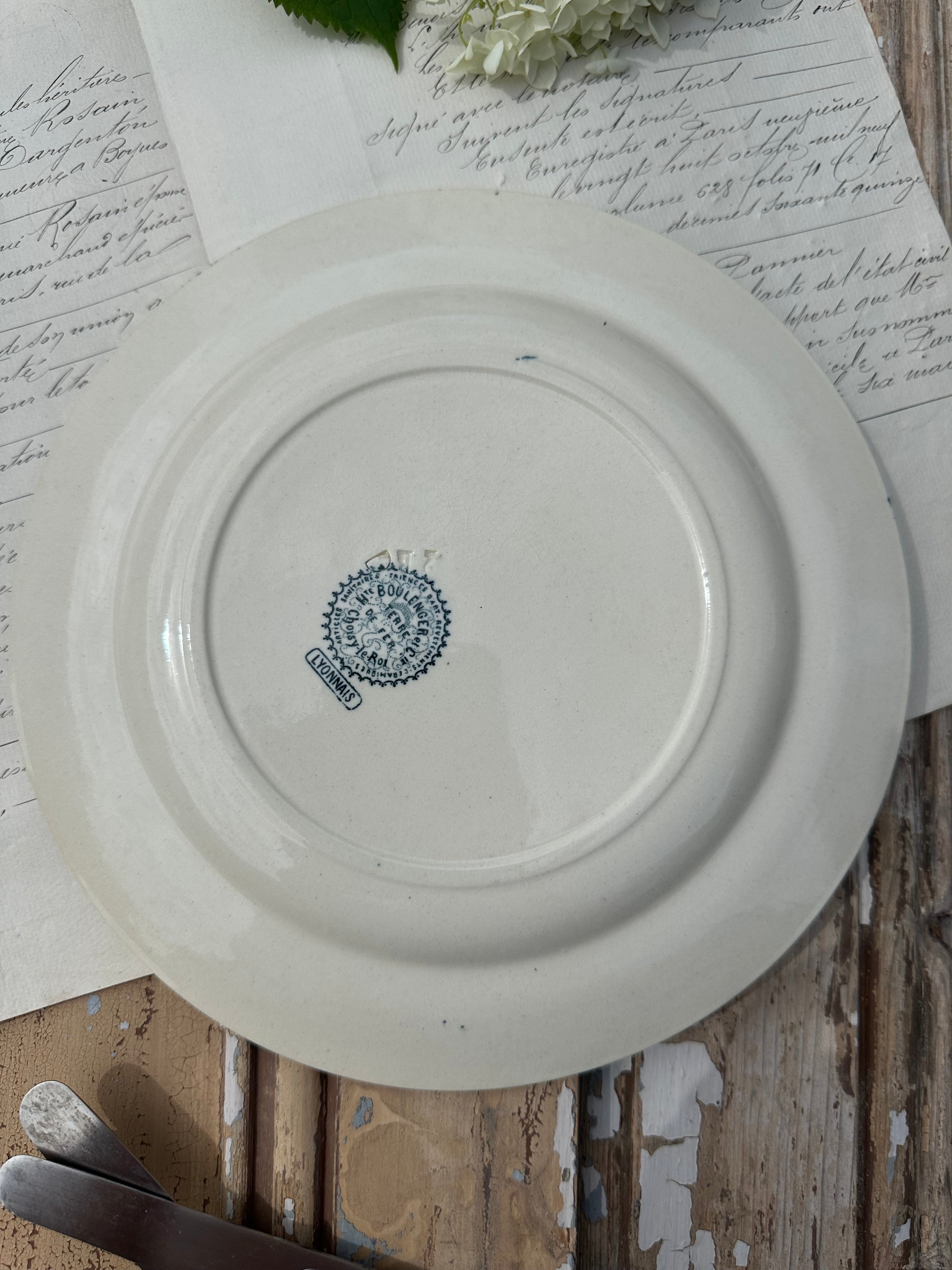 III. Set of 6 mismatched dinner plates