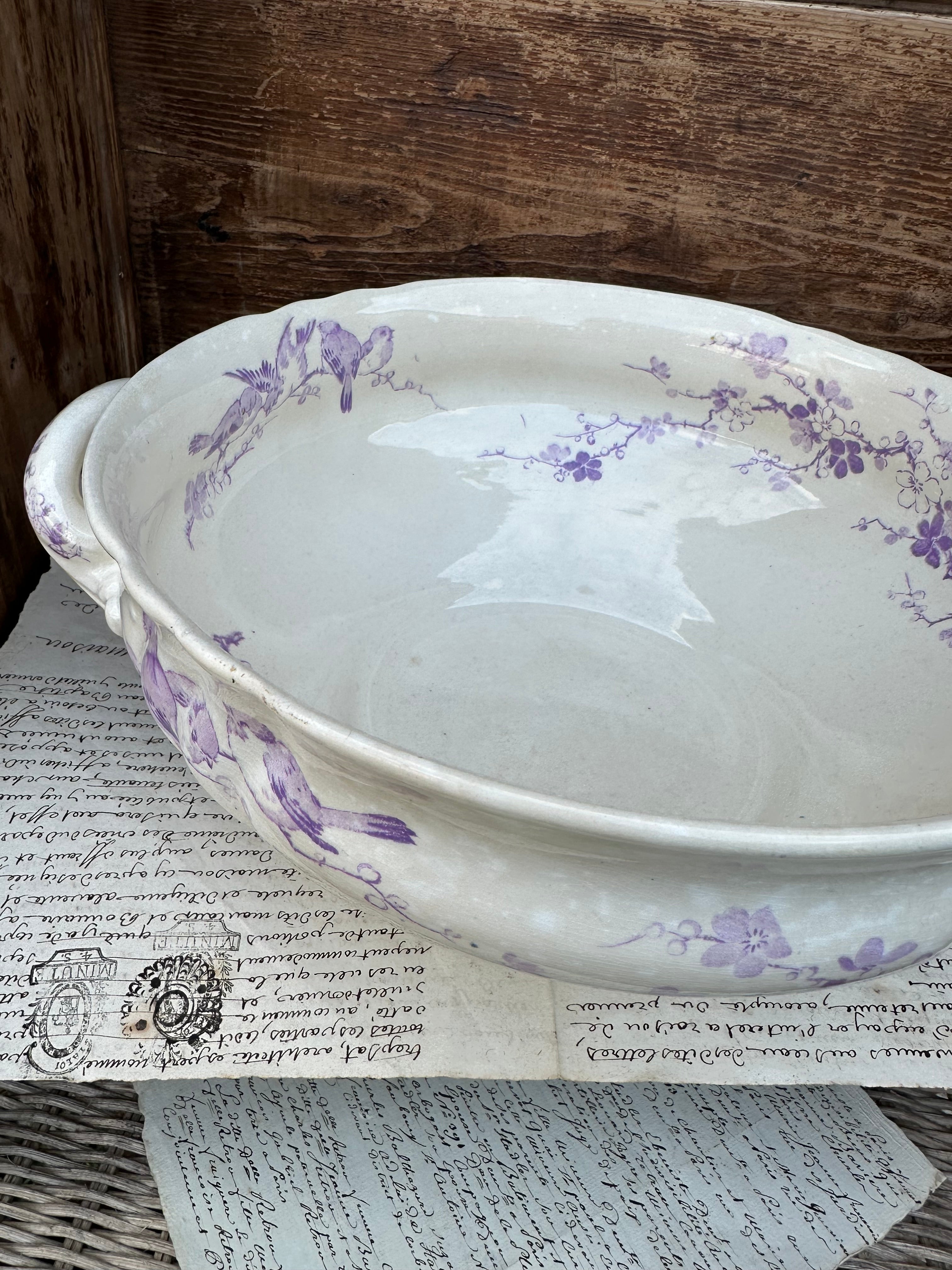 Reserved M - Longwy mauve dinnerware pieces