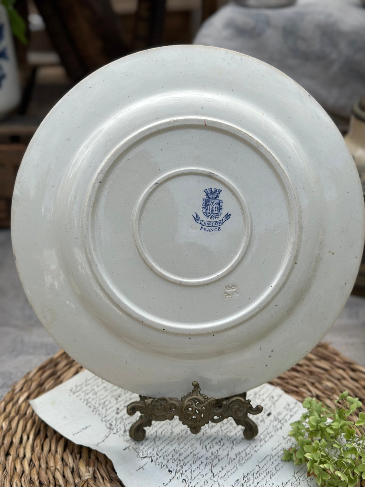 Plat rond Gien modèle Chardons