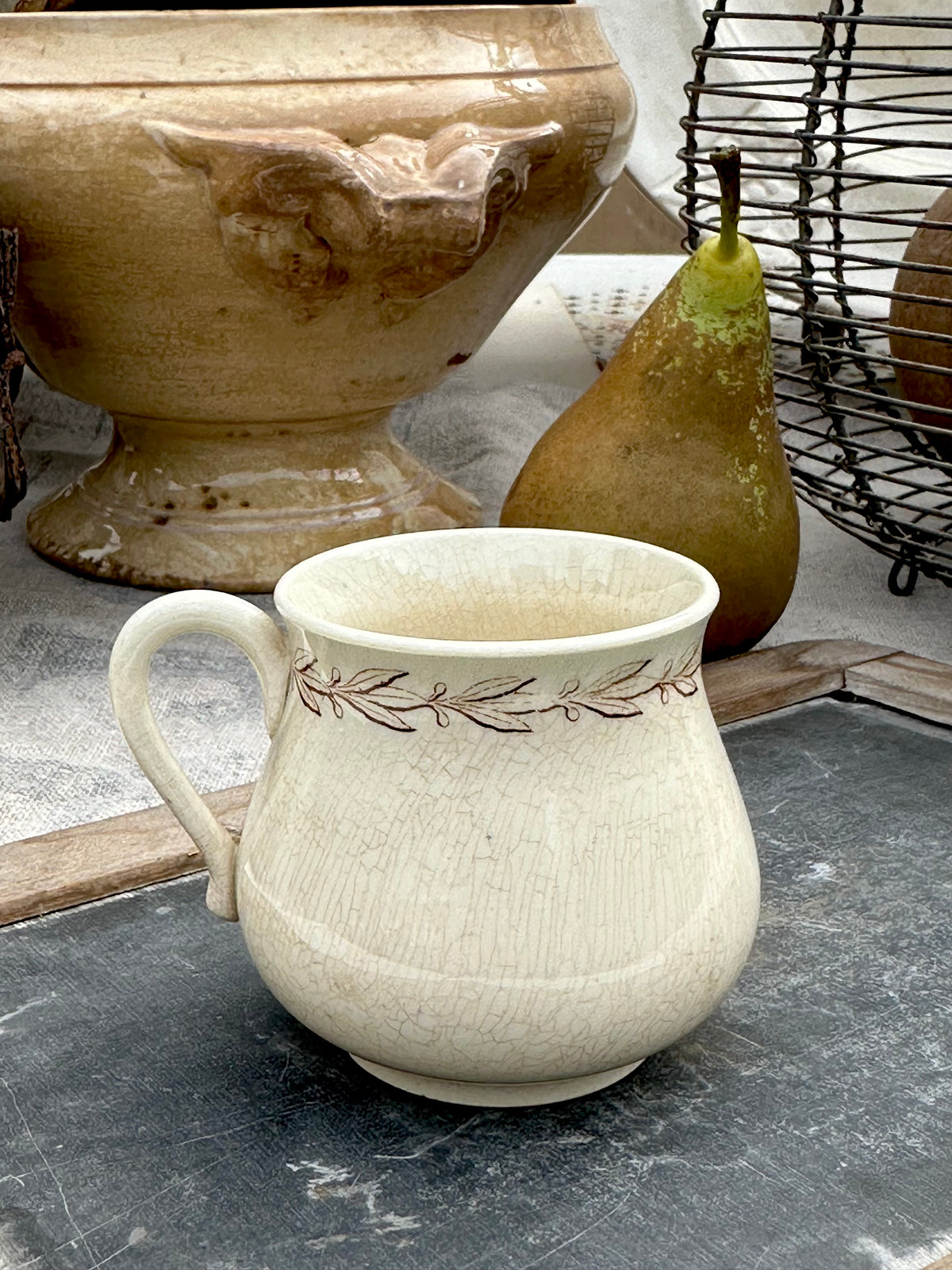 Pot à crème terre de fer patiné