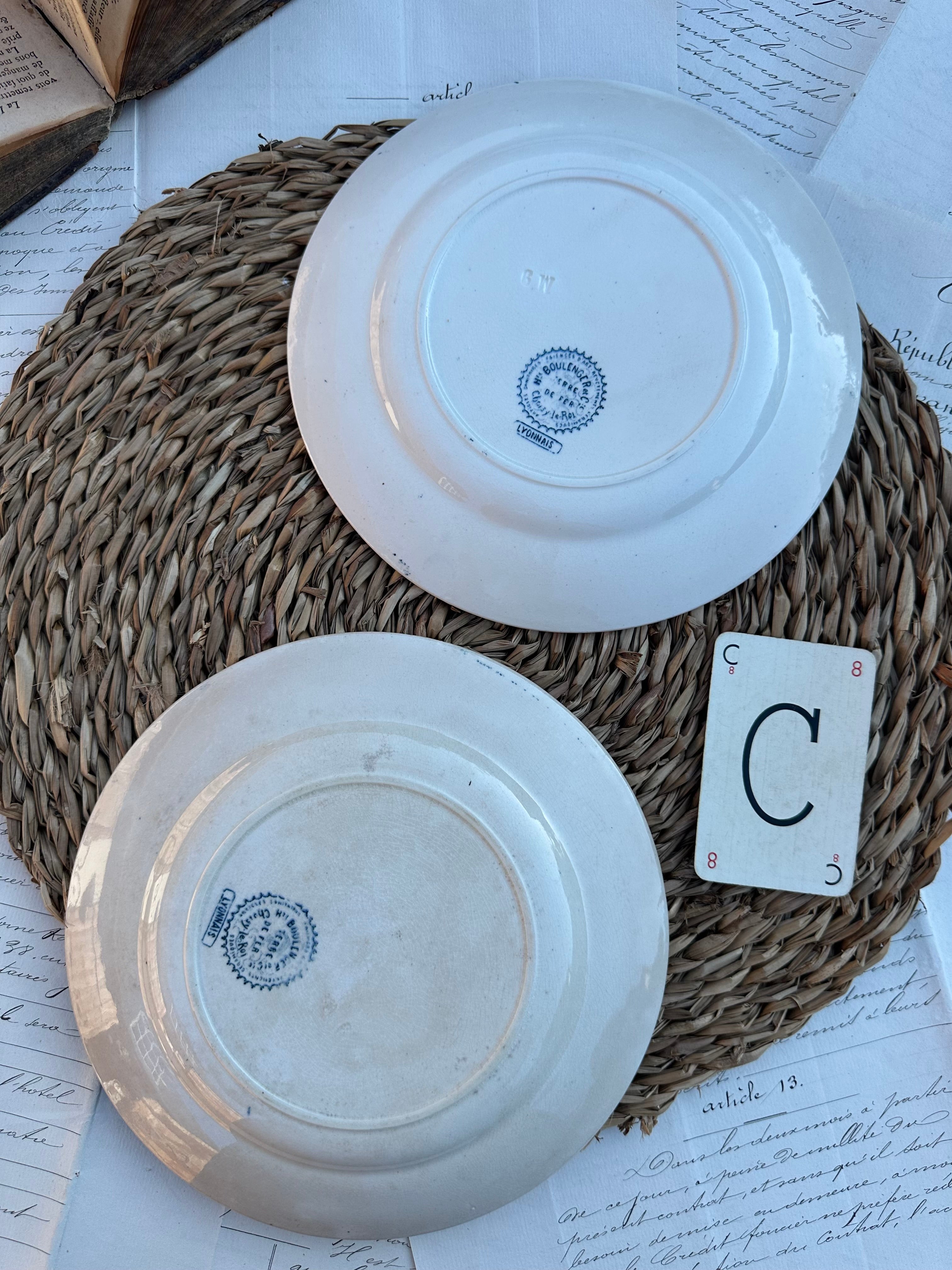 C. Duo d'assiettes à dessert Choisy le Roi modèle Lyonnais