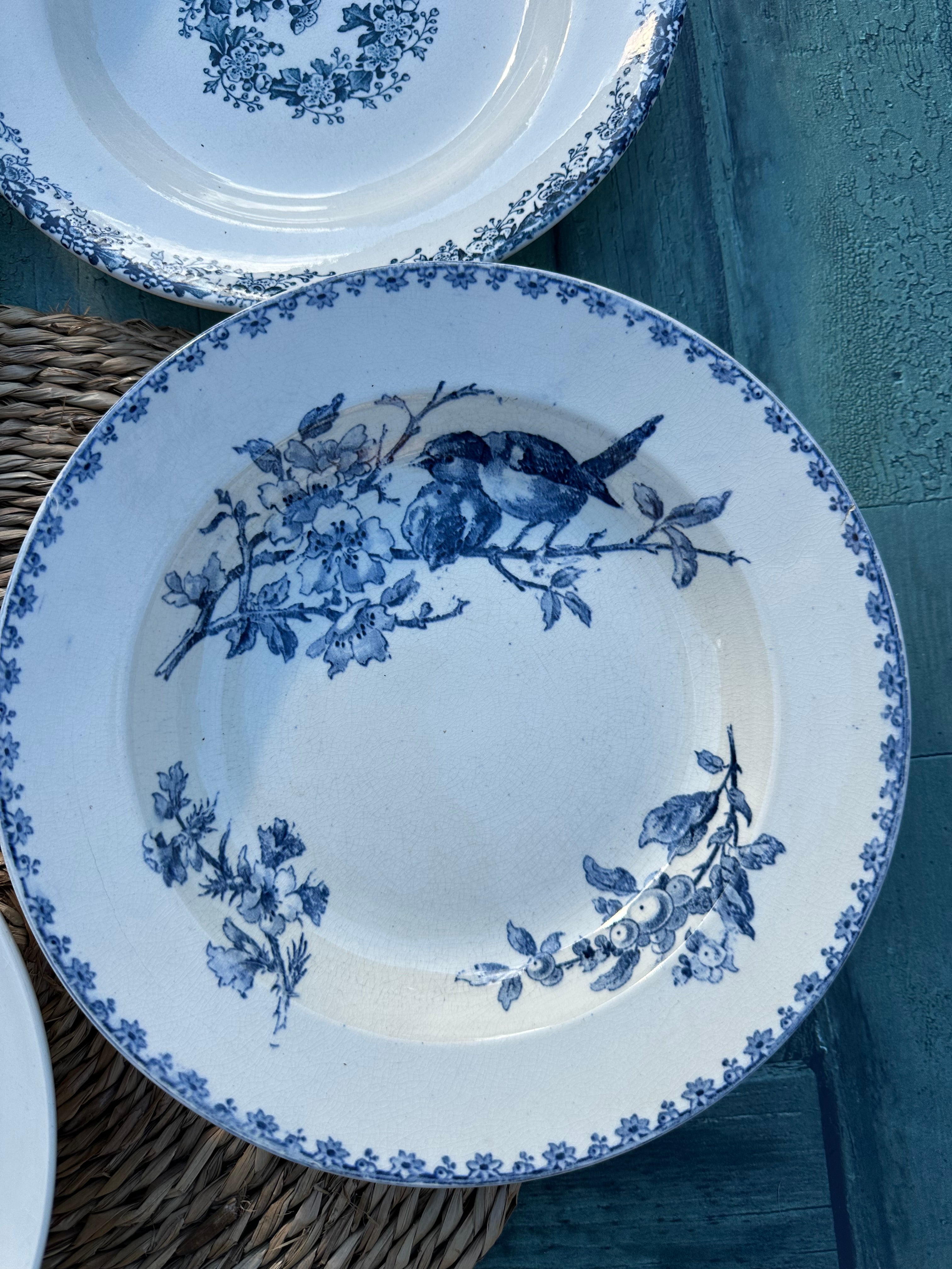 II. Suite de 6 assiettes creuses terre de fer dépareillées