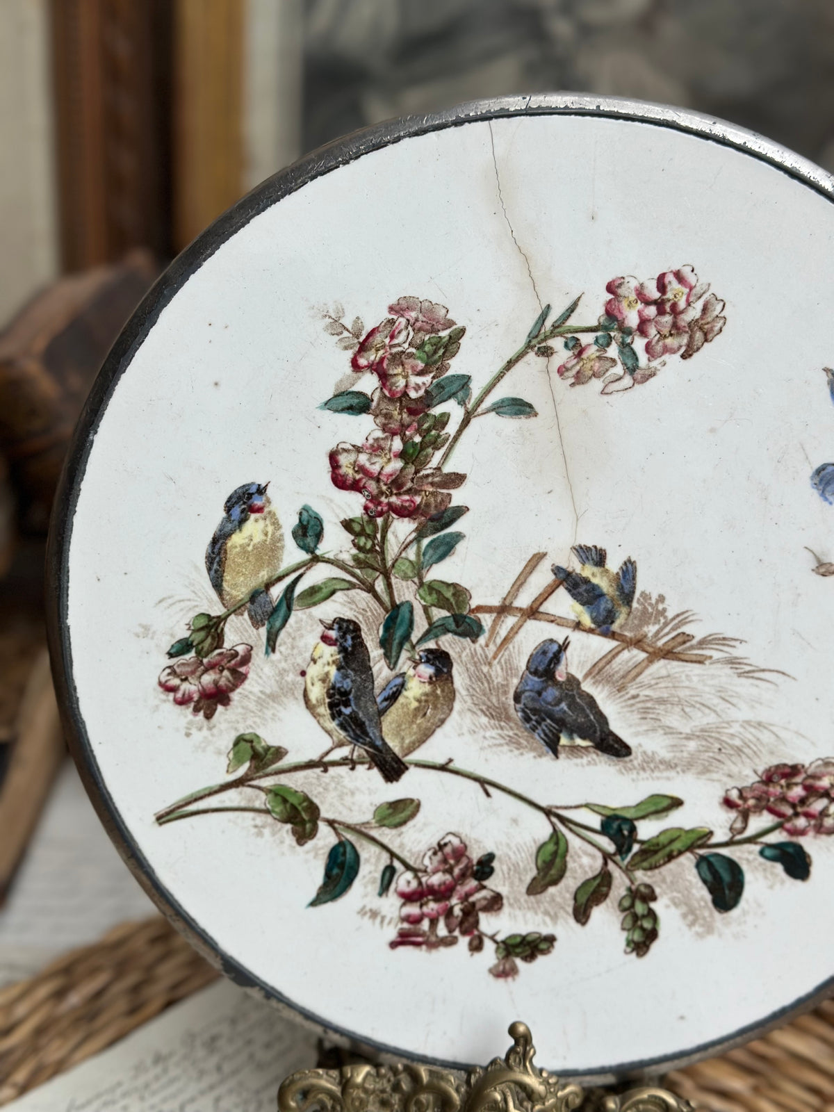 Dessous du plat décoratif polychrome Sarreguemines Printemps