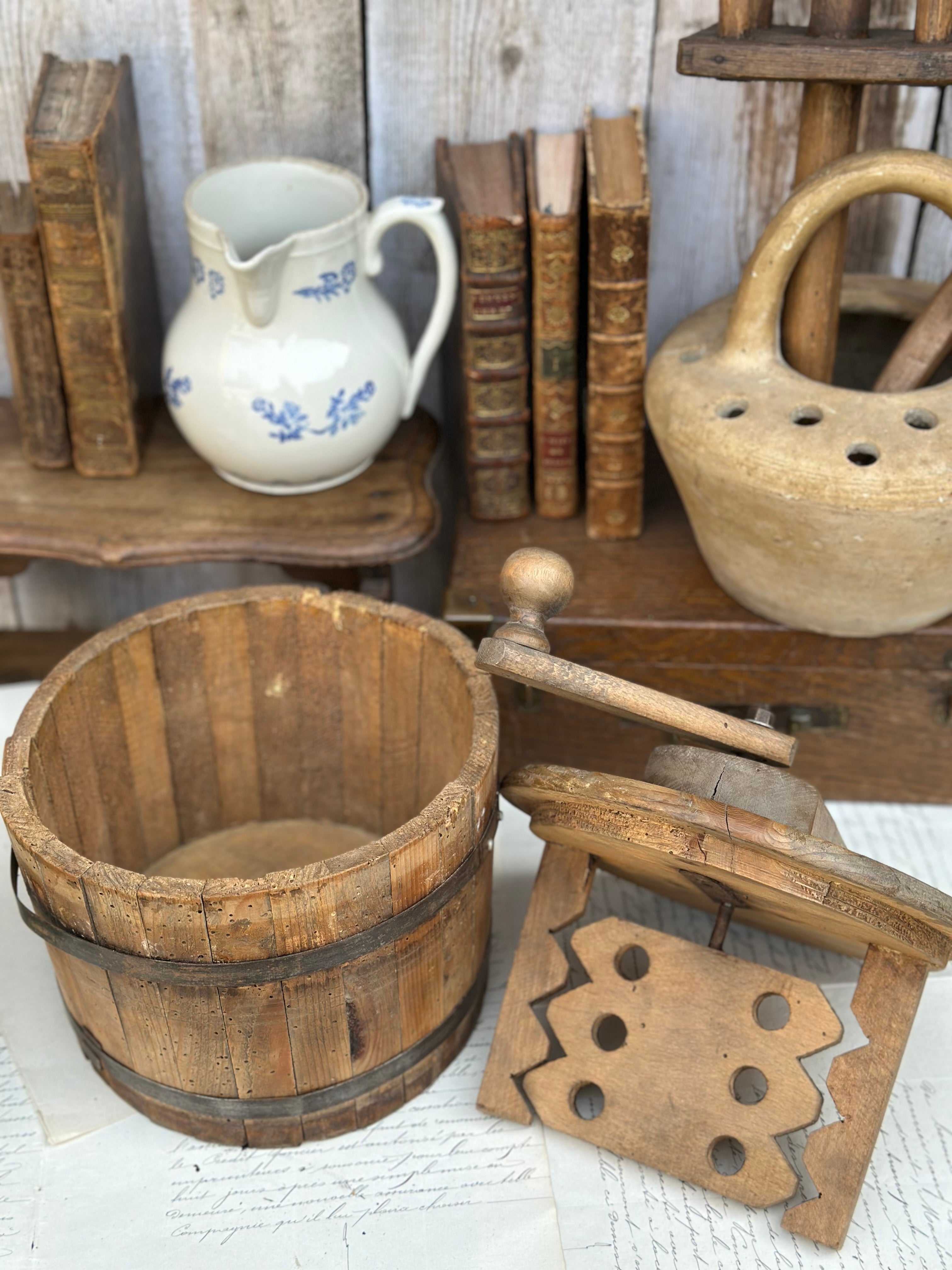 Antique butter churn
