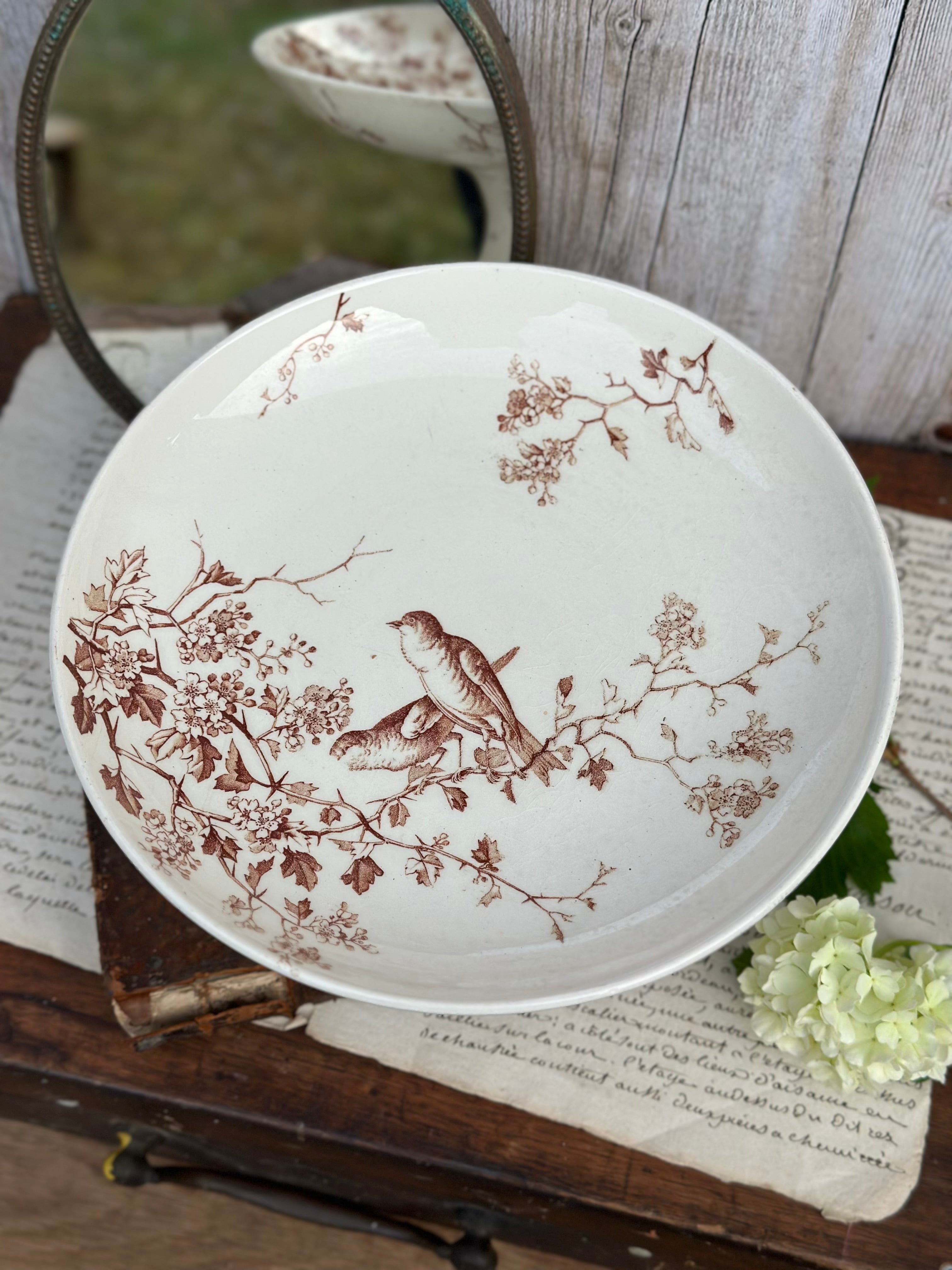 Compotier terre de fer Lunéville modèle Fauvette