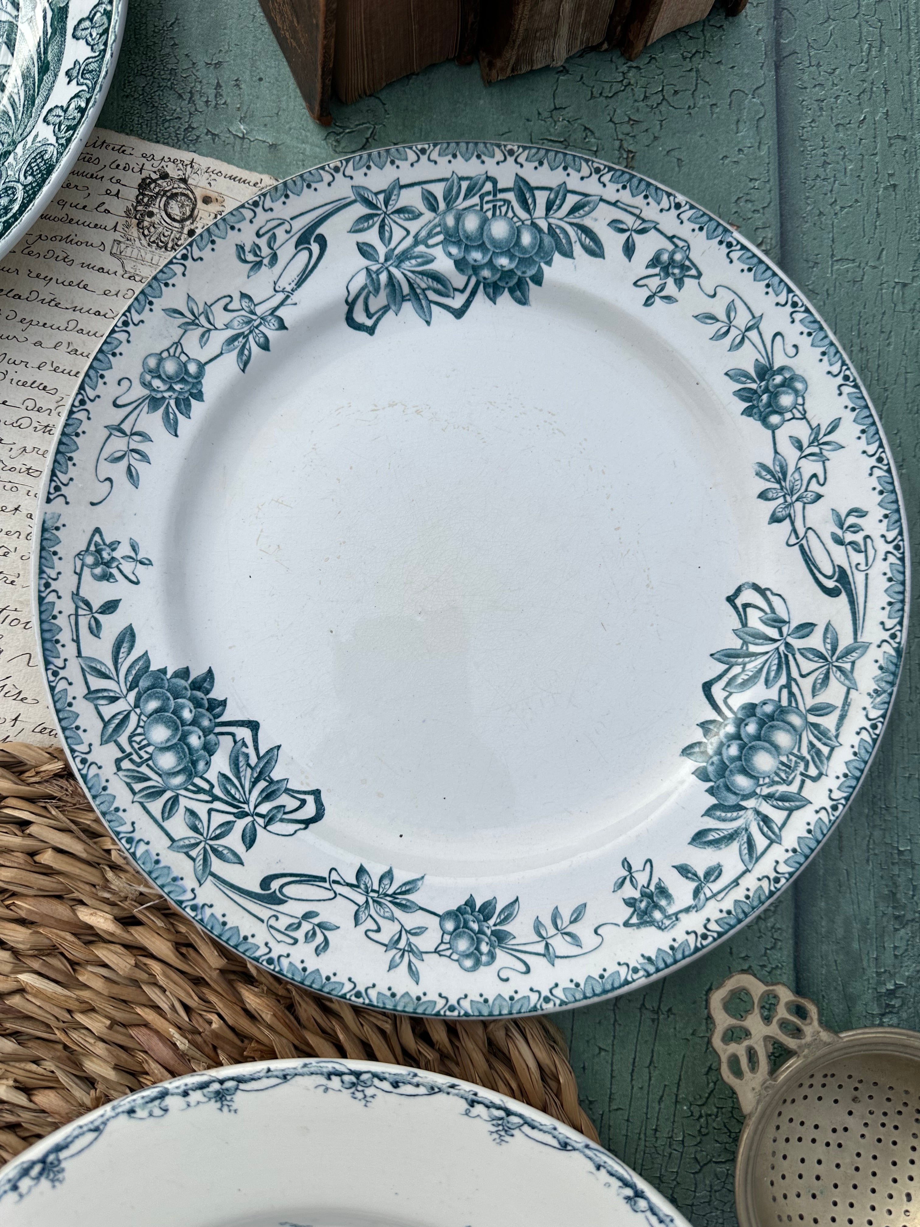 III. Set of 6 mismatched ironstone dinner plates