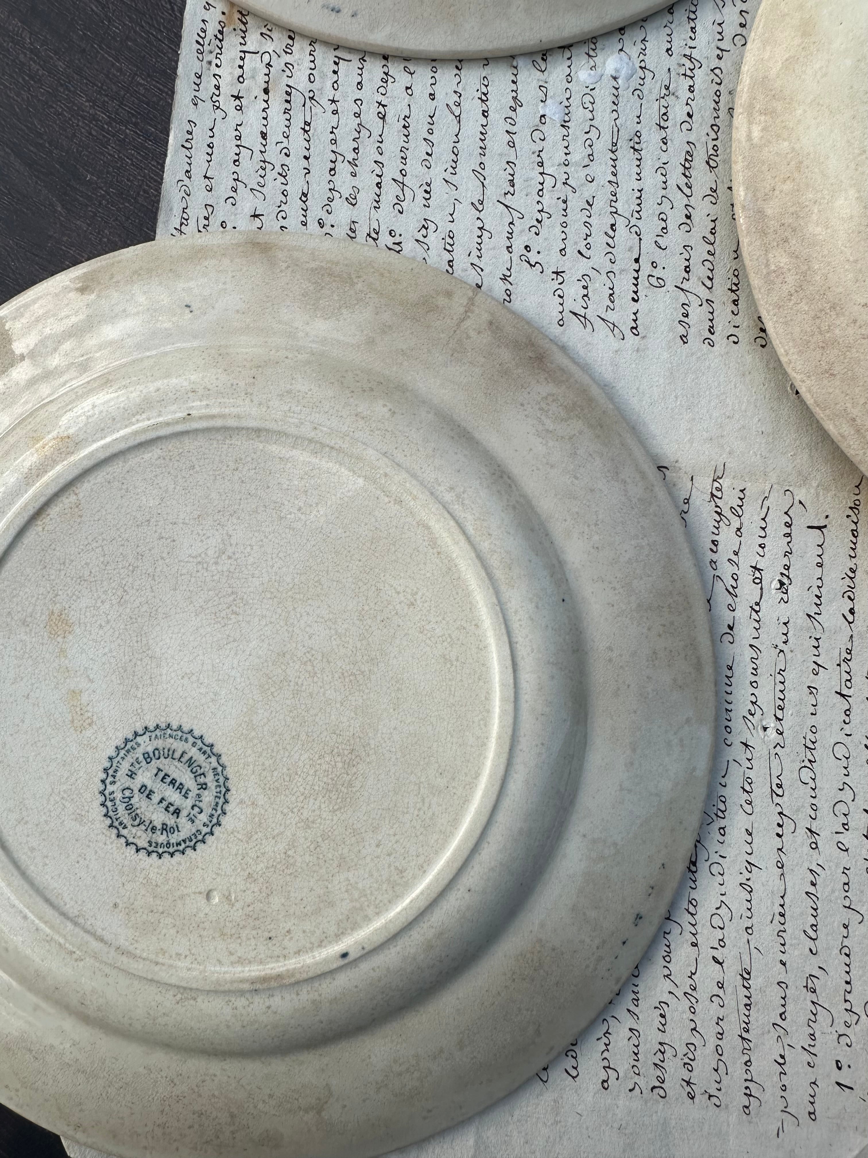 Reserved - 9 Choisy le Roi Lyonnais pattern plates (8 dinner plates and one dessert plate)