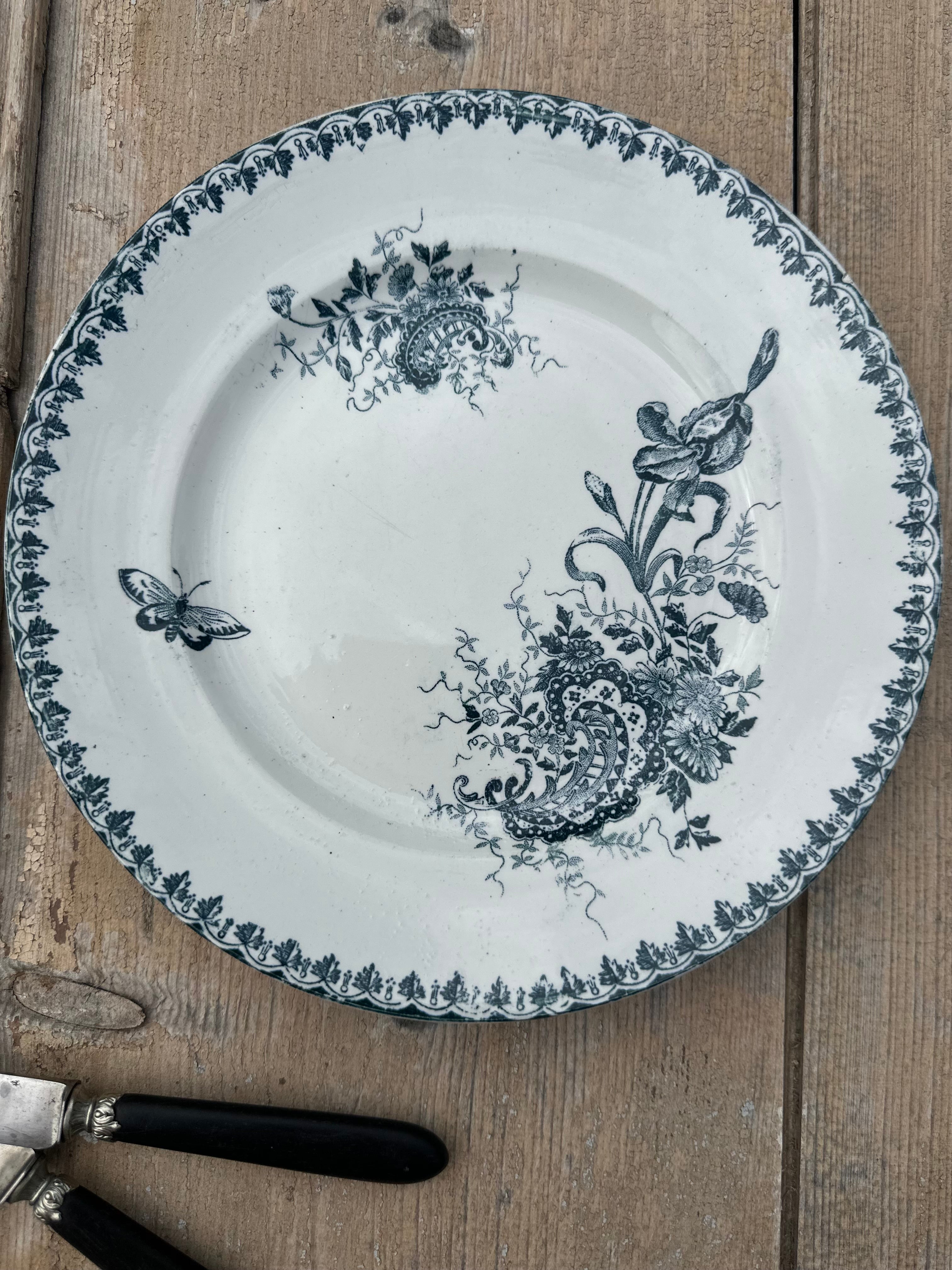 III. Set of 6 mismatched dinner plates