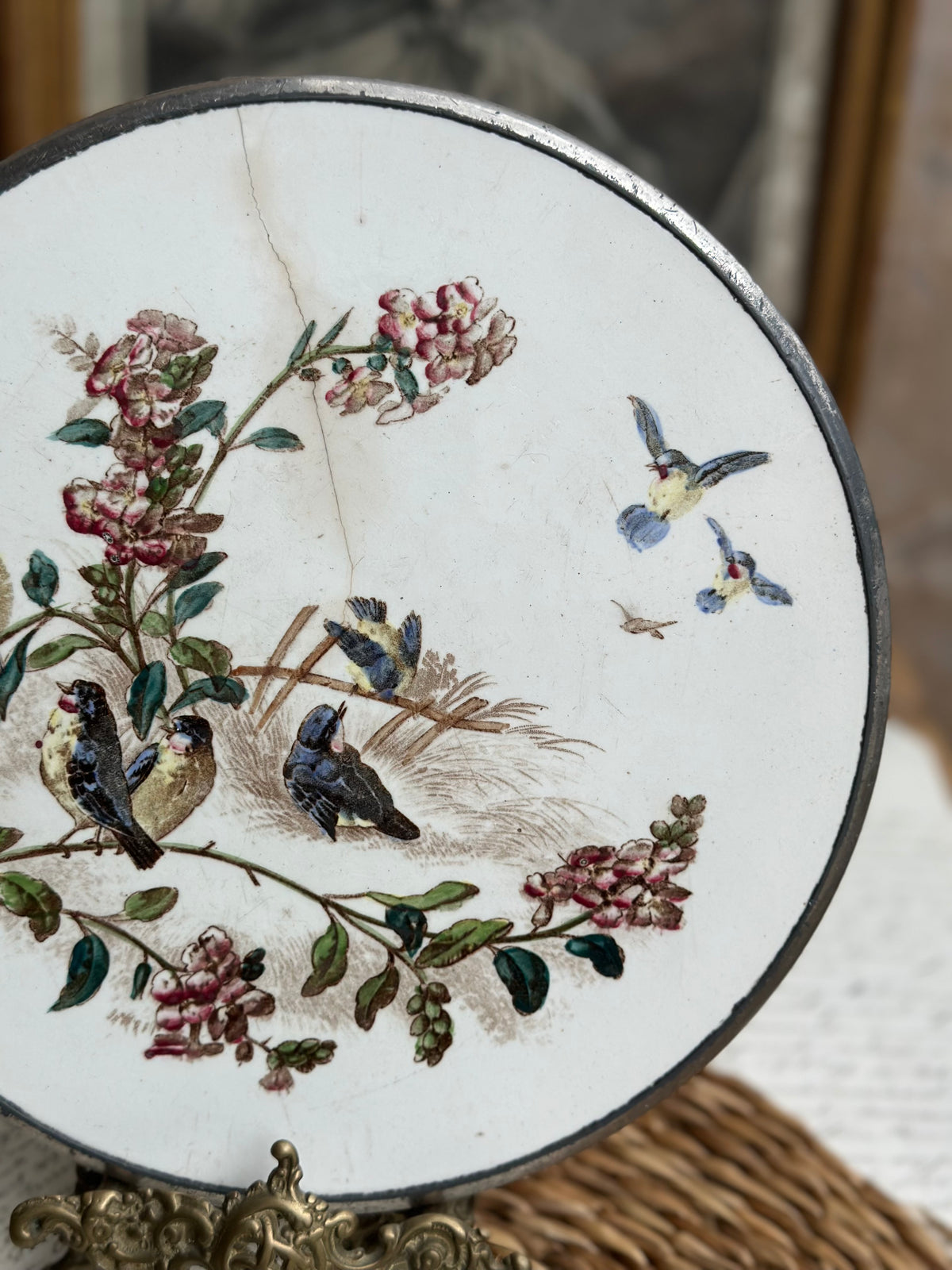 Dessous du plat décoratif polychrome Sarreguemines Printemps