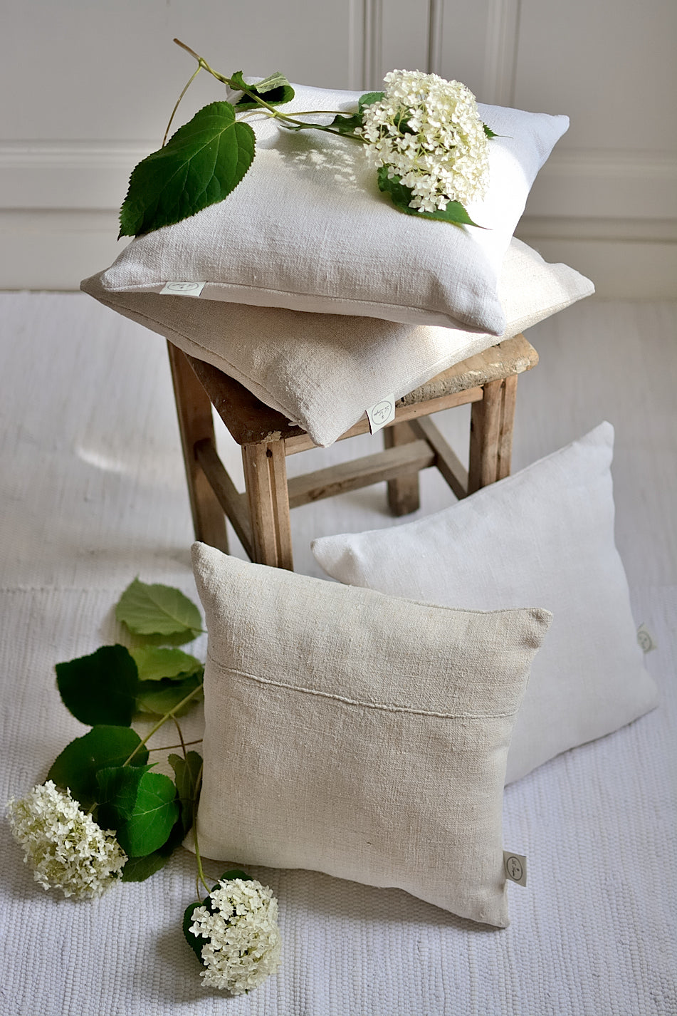Antique heavy hemp cushion cover, 19th century, La Longère.