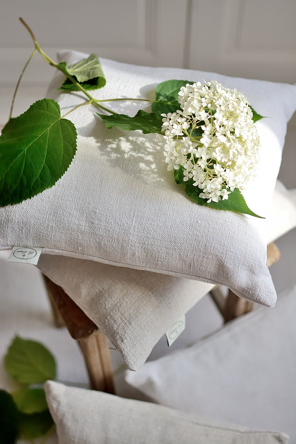 Antique heavy hemp cushion cover, 19th century, La Longère.