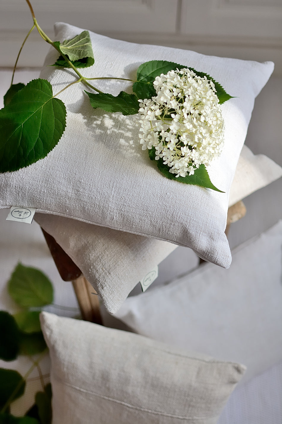 Antique heavy hemp cushion cover, 19th century, La Longère.