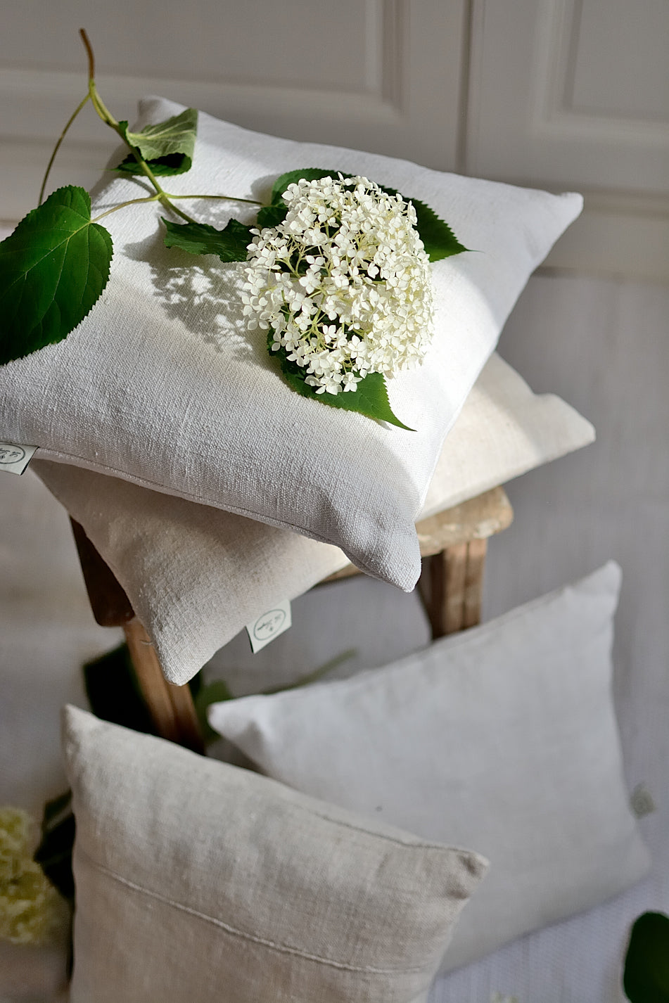 Antique heavy hemp cushion cover, 19th century, La Longère.