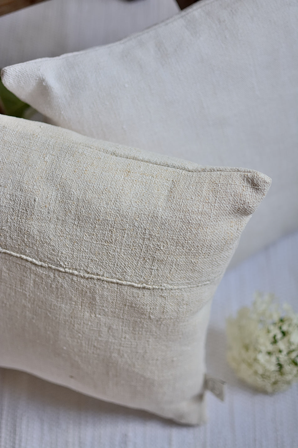 Housse de coussin en chanvre lourd ancien XIXème, La Longère.