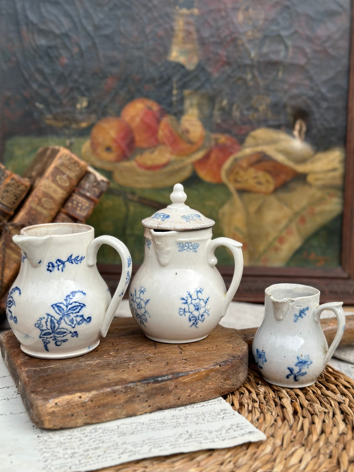 Set of 3 small St. Uze handled pots