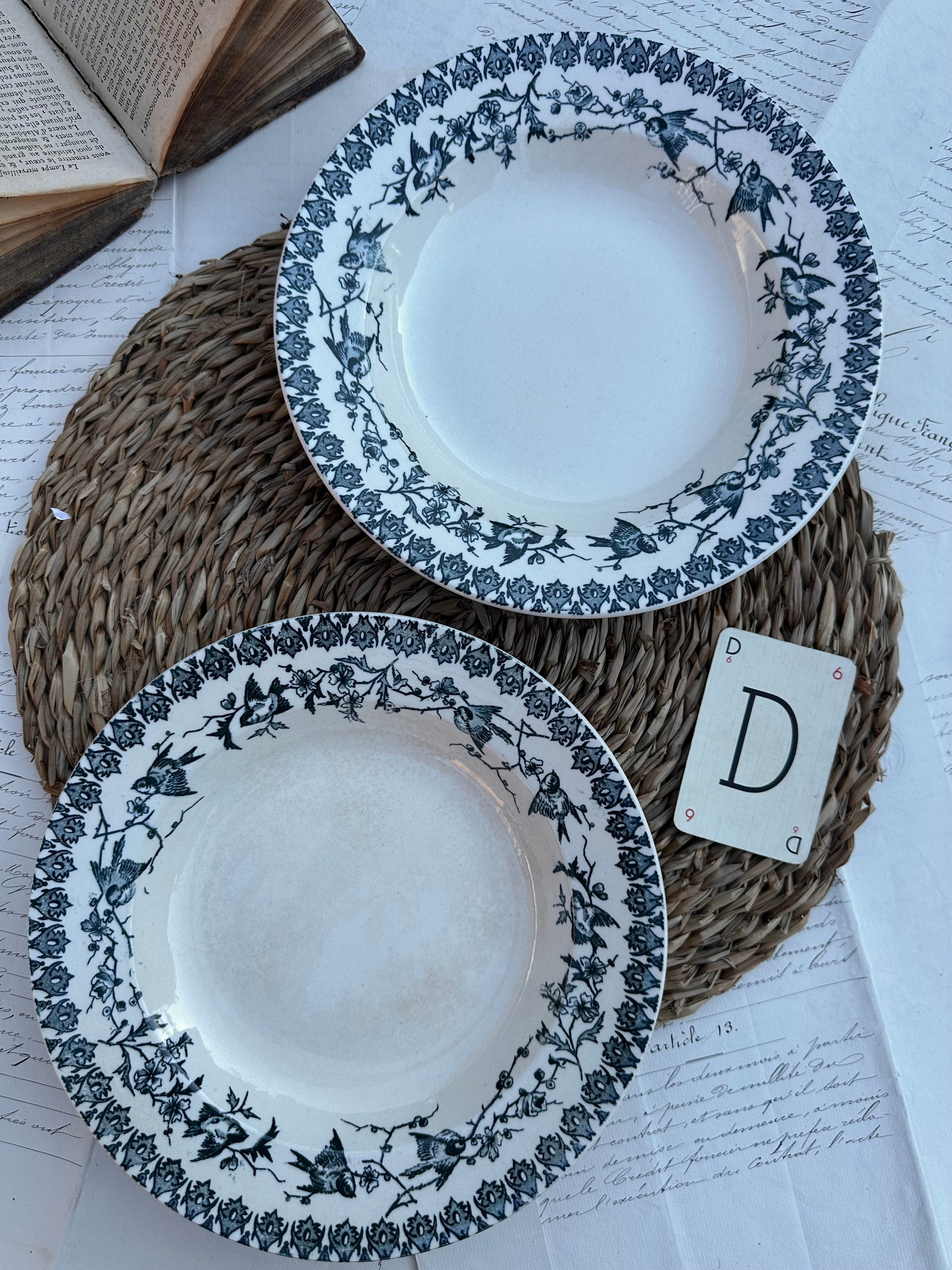 D. Duo d'assiettes creuses Choisy le Roi modèle Lyonnais