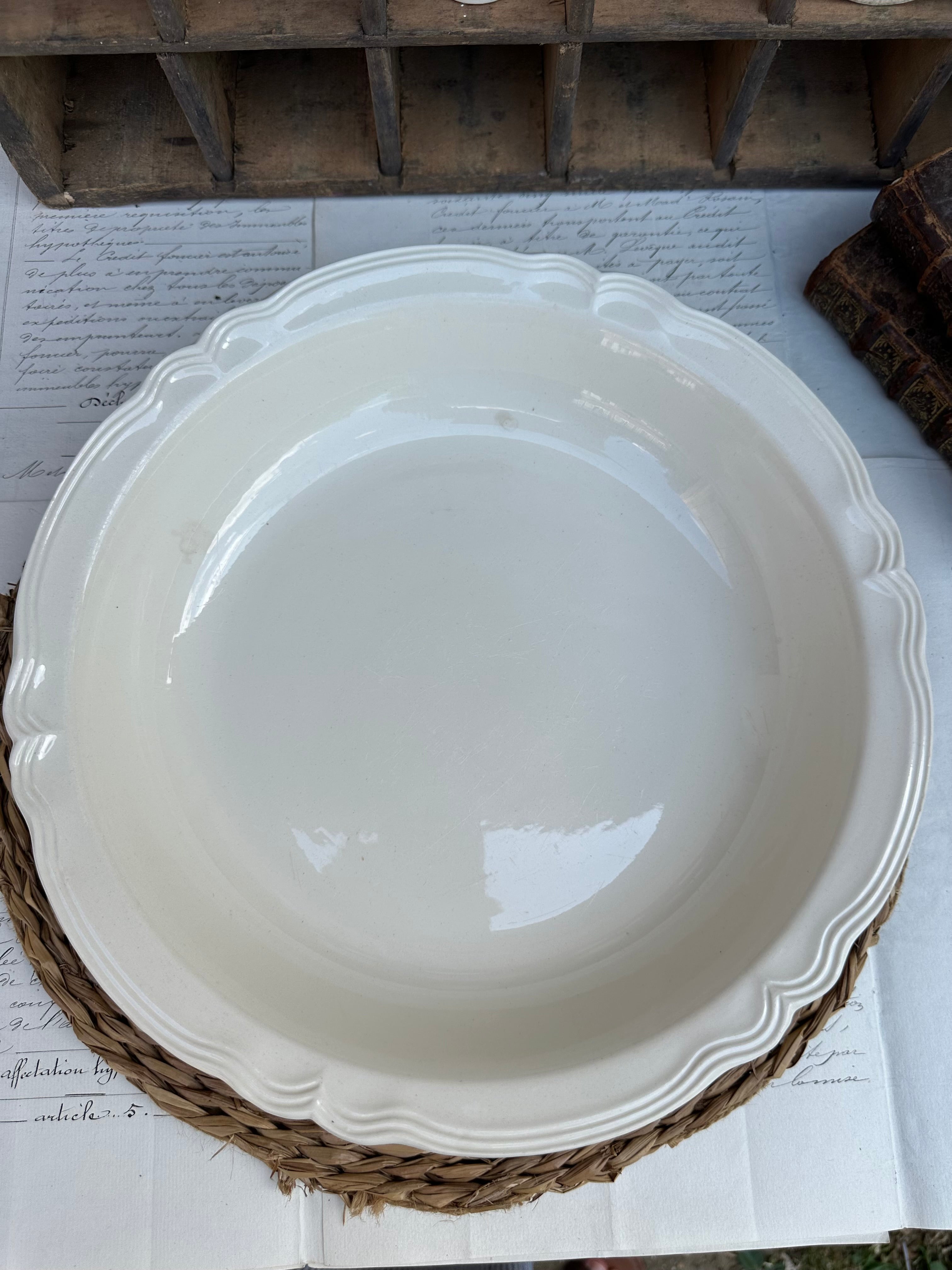Plat creux Sarreguemines ivoire