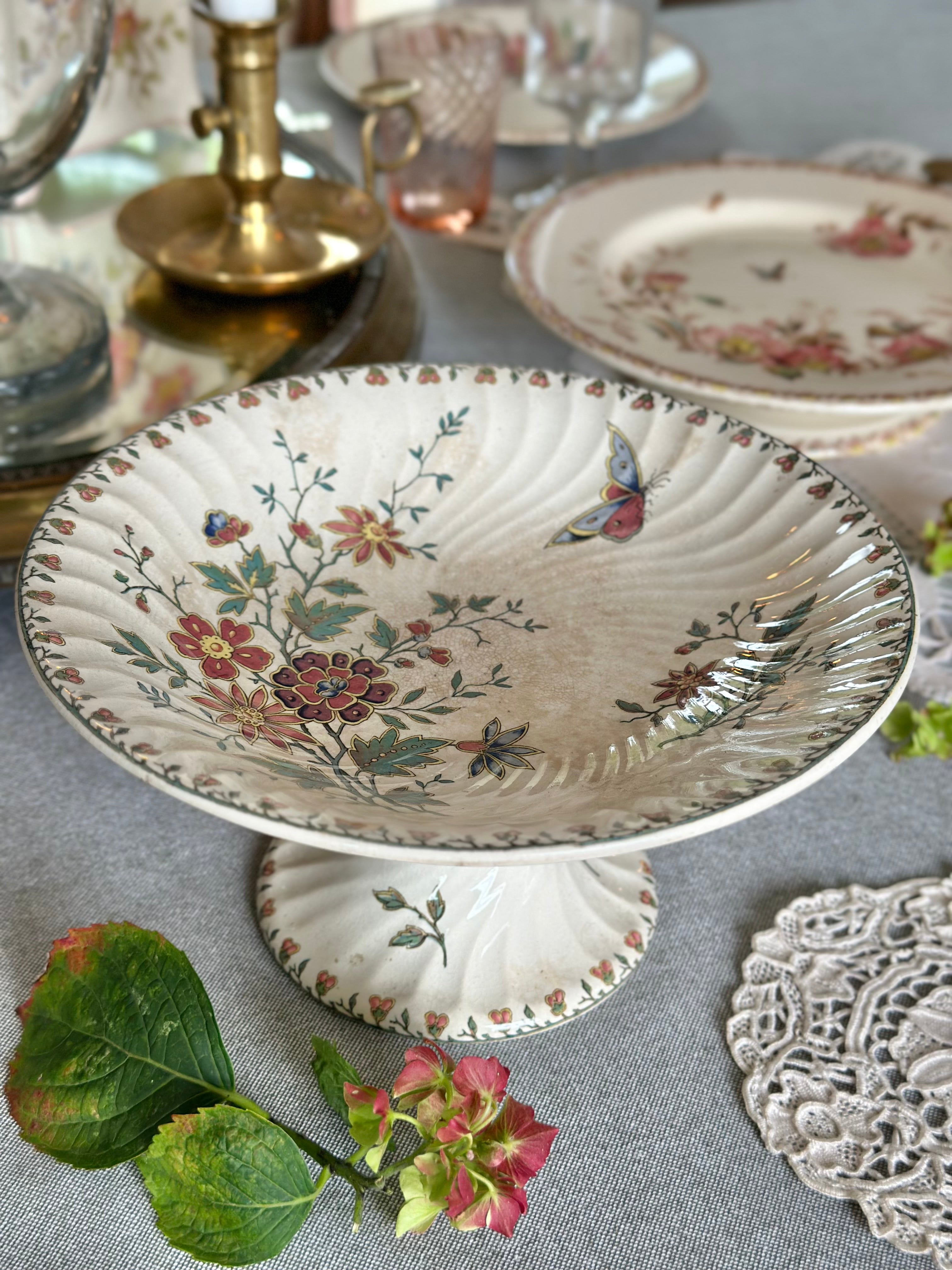Compotier polychrome Sarreguemines modèle Madras