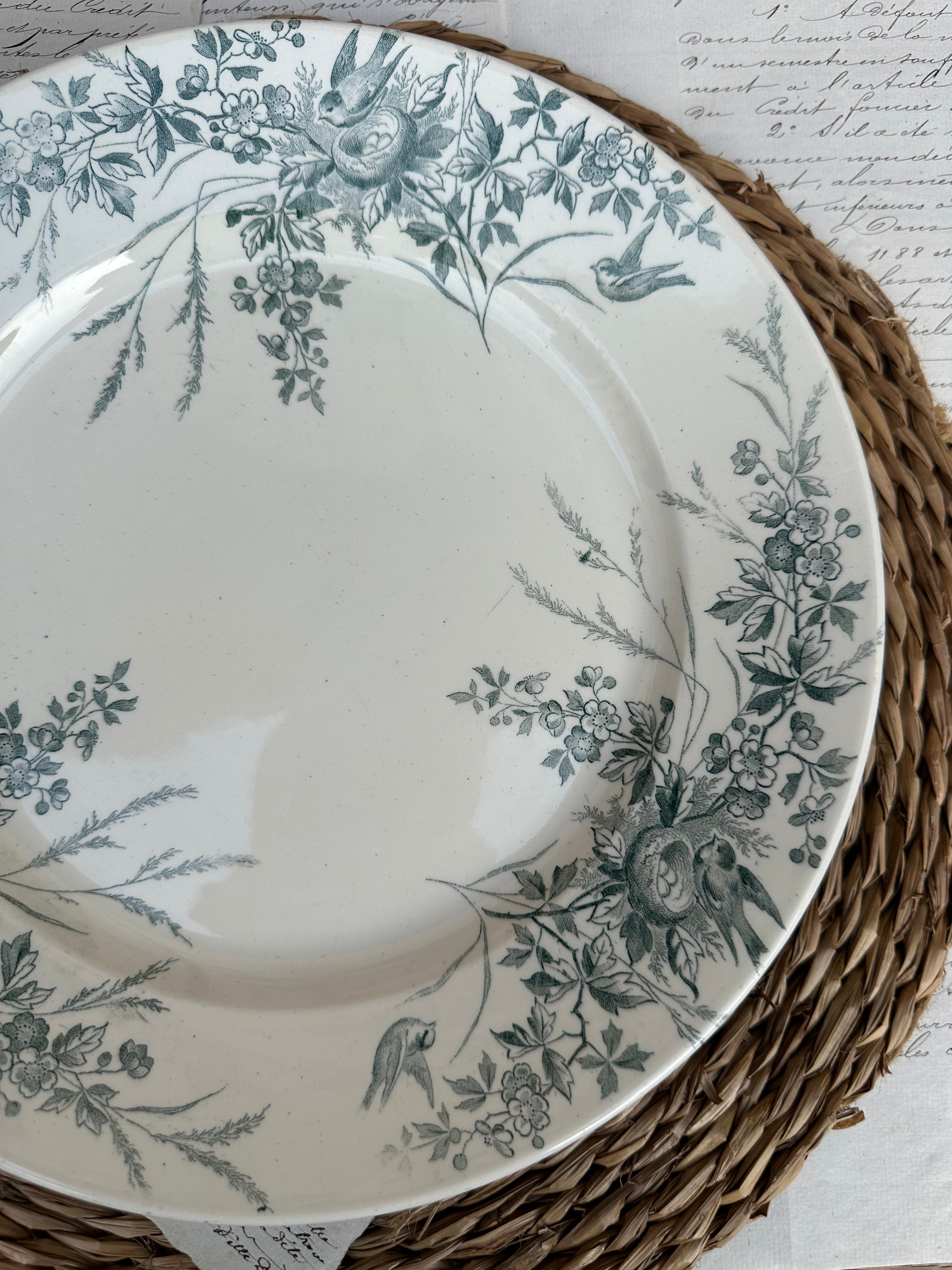 Plat rond Creil et Montereau modèle Linotte