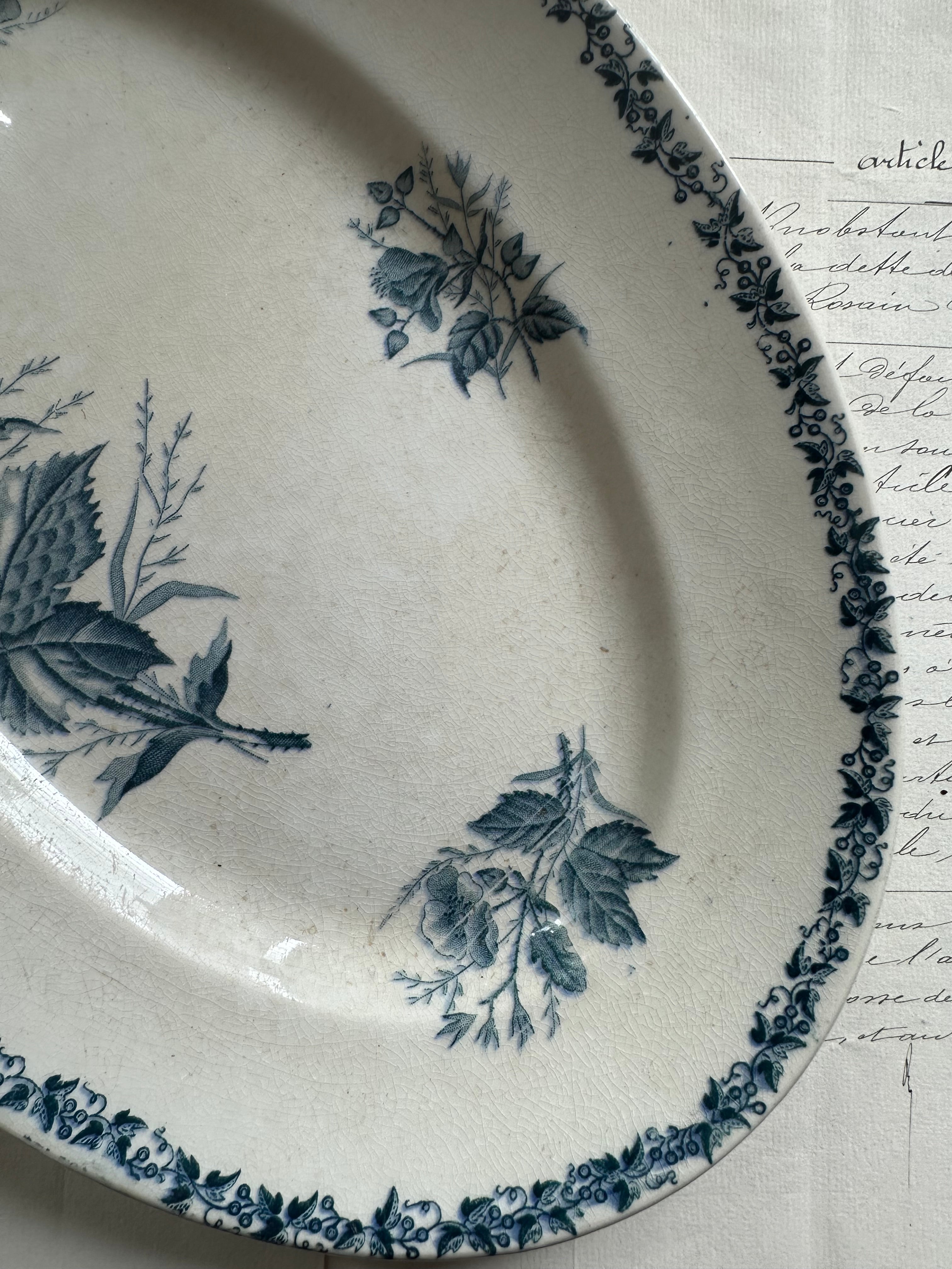 Ironstone oval dish Badonviller Mûres pattern