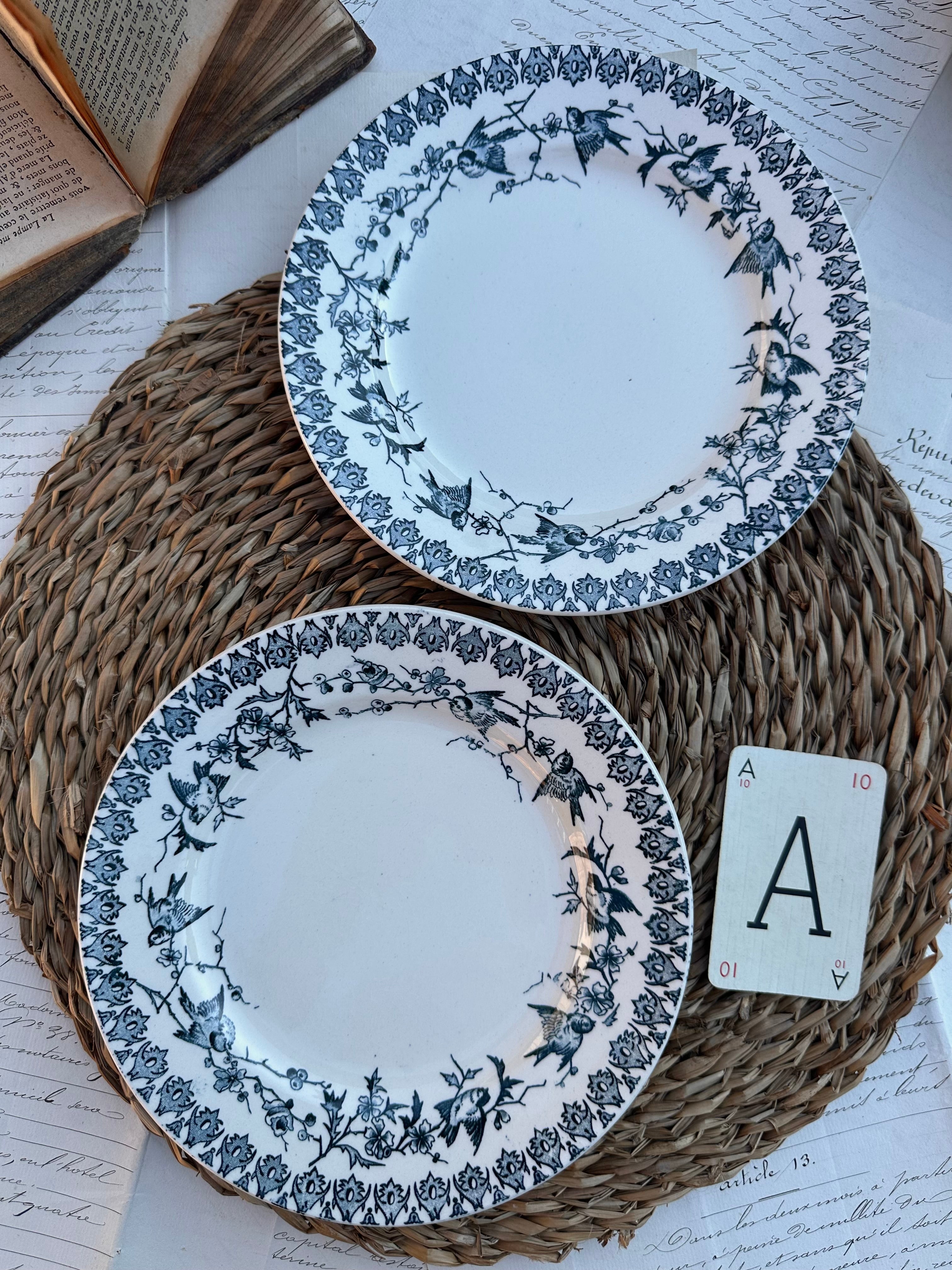 A. Duo d'assiettes à dessert Choisy le Roi modèle Lyonnais