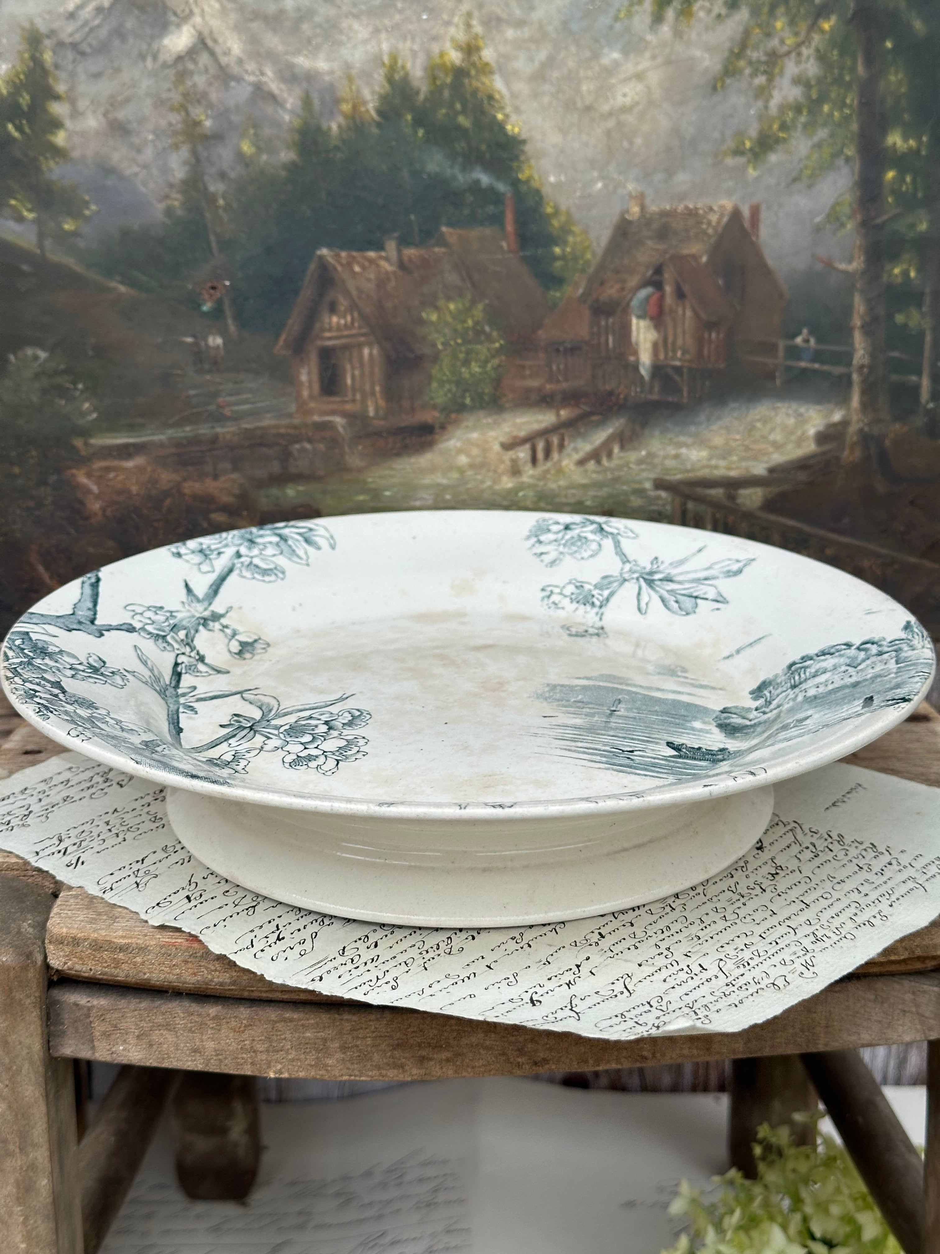 II. Compote dish, Creil et Montereau, Cherry Tree pattern