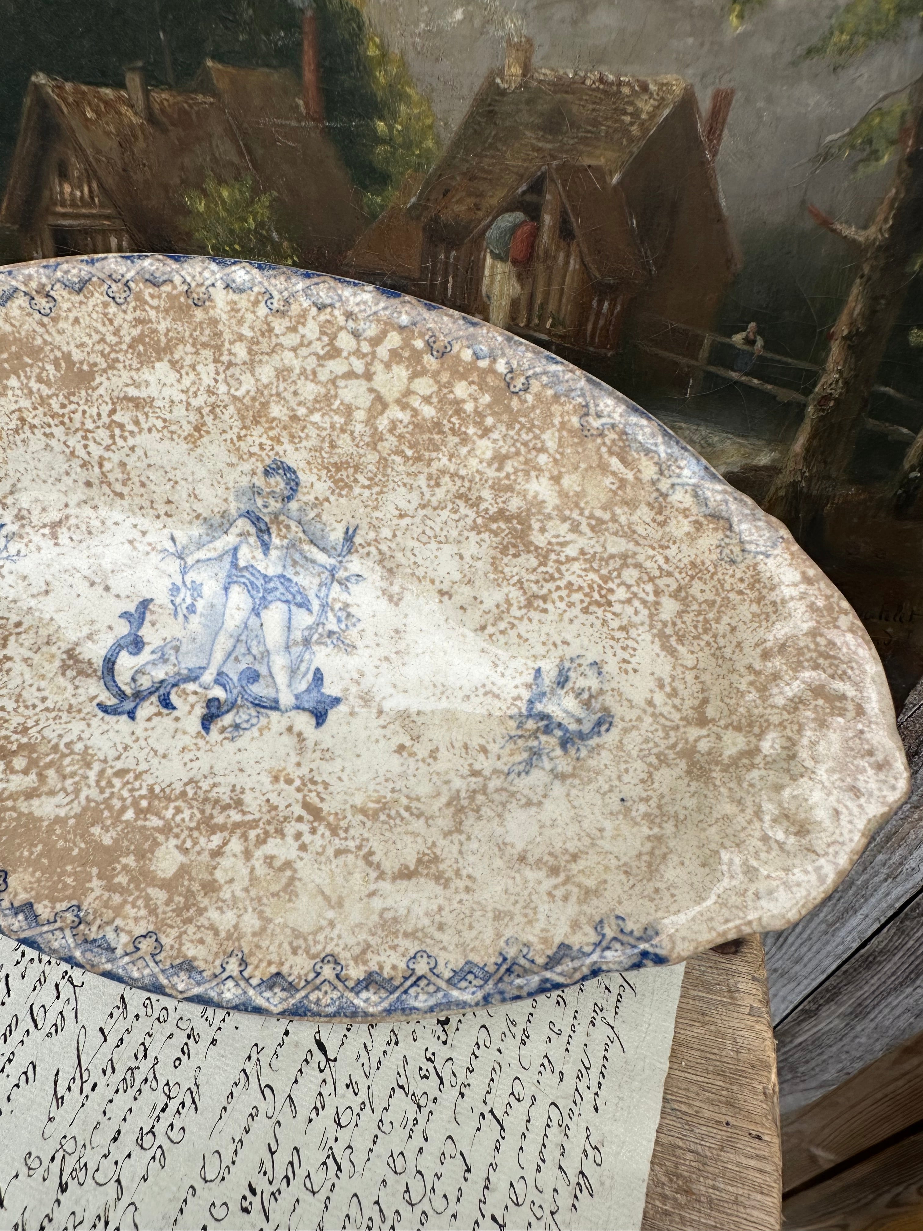 Large ironstone relish dish Onnaing AMOURS model