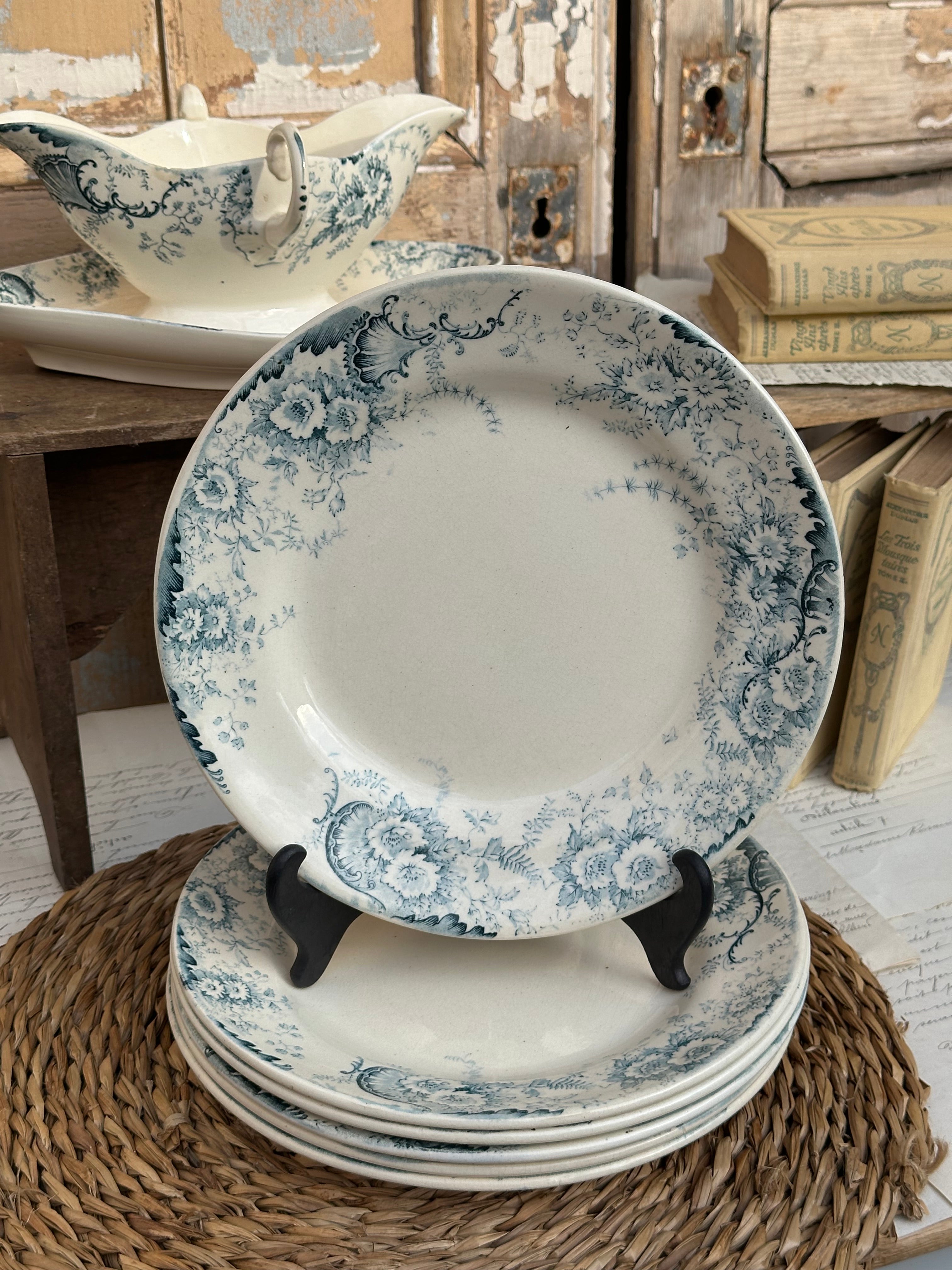 Quarte 4 assiettes plates choisy le Roi modèle Derby