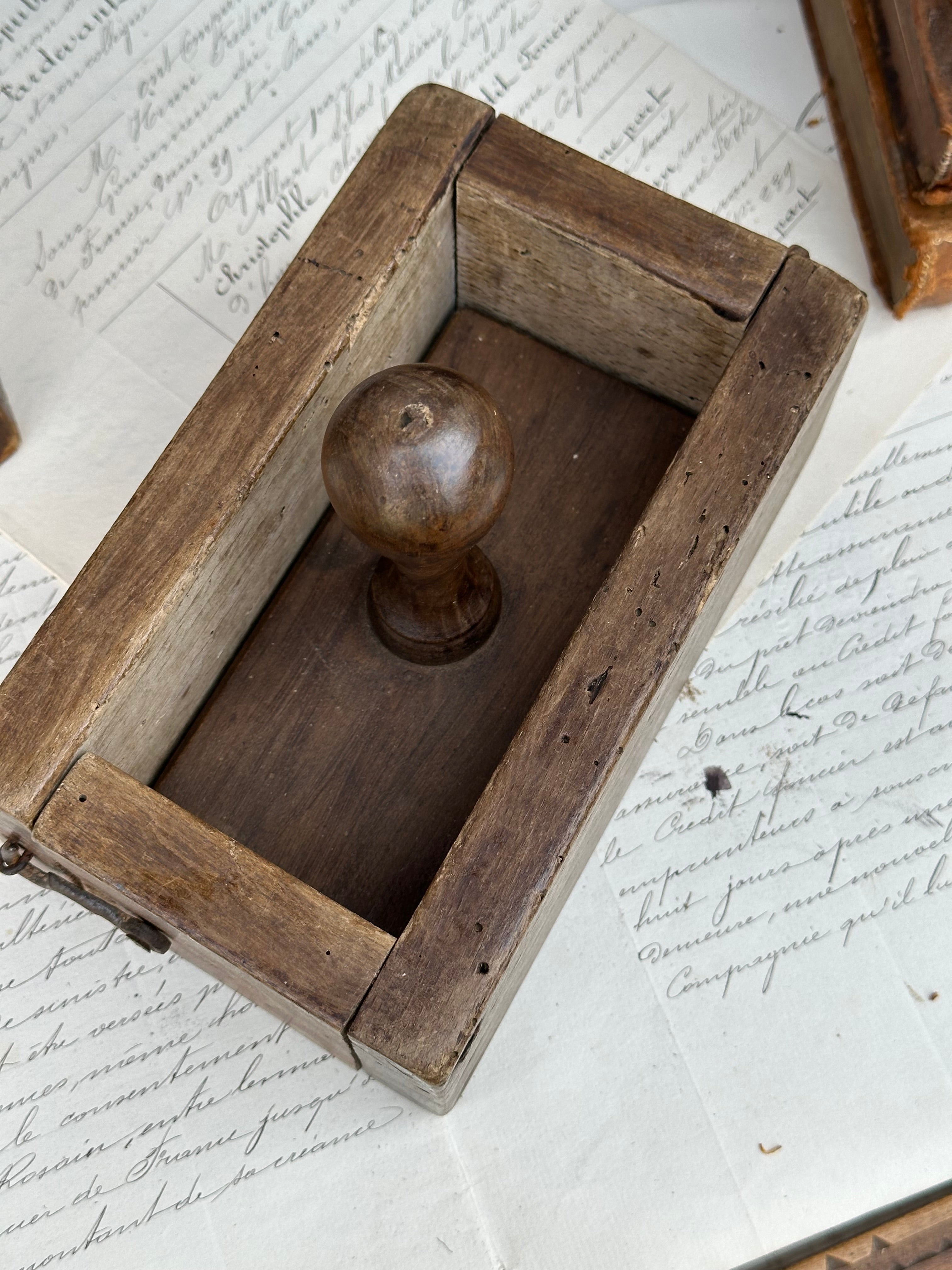 Antique two-part butter mold