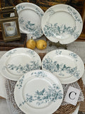 C. Suite de 5 assiettes à dessert Longwy modèle Mignon
