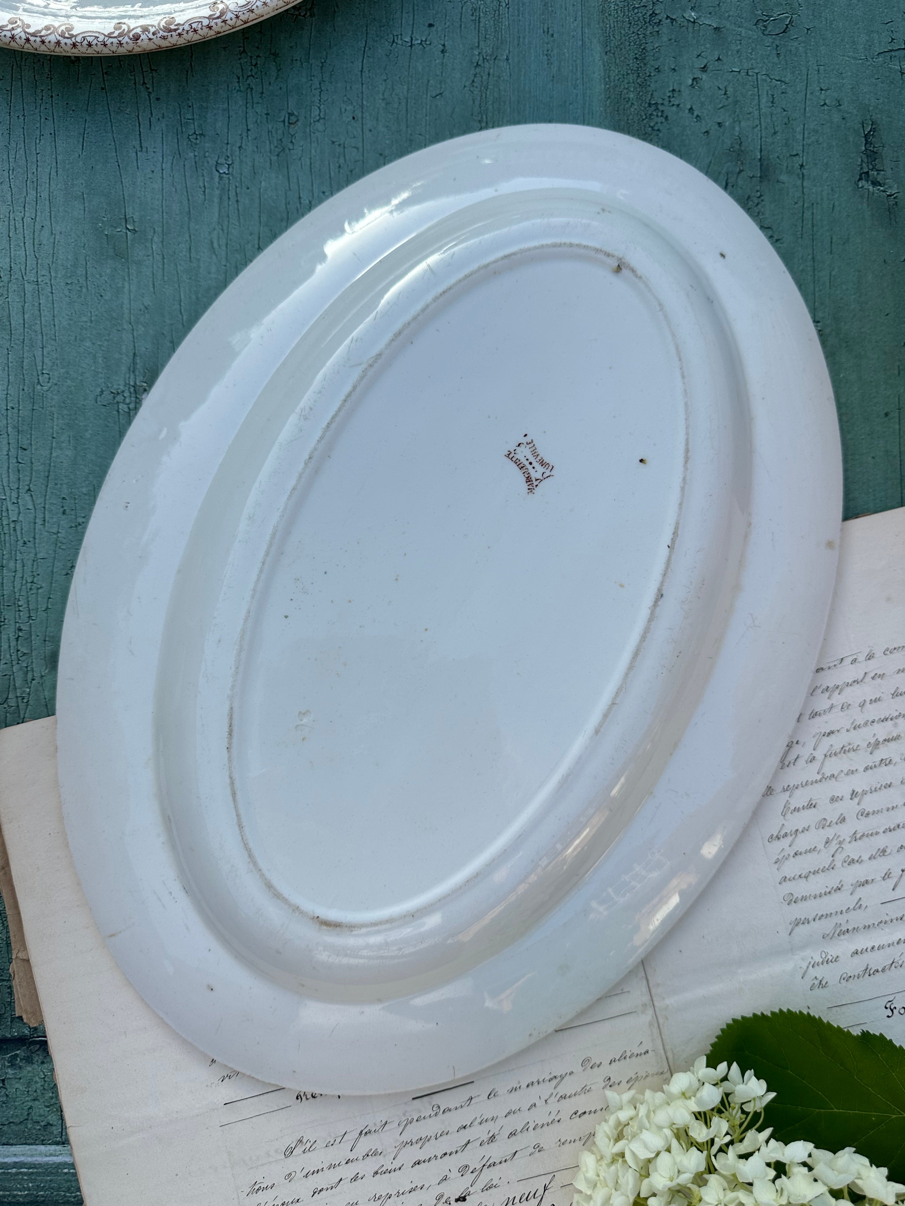 Plat ovale Lunéville modèle Marguerite