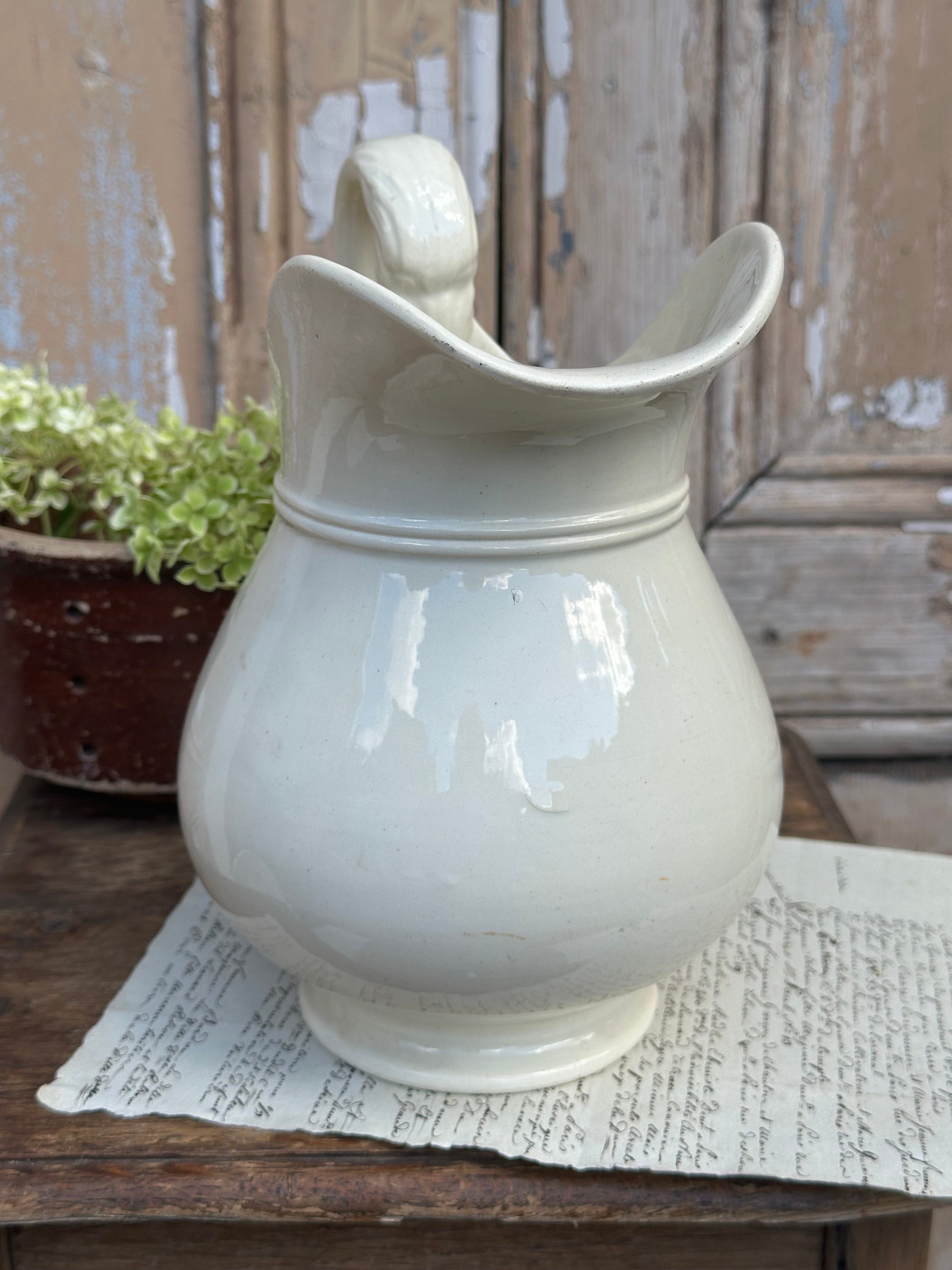 White ironstone jug