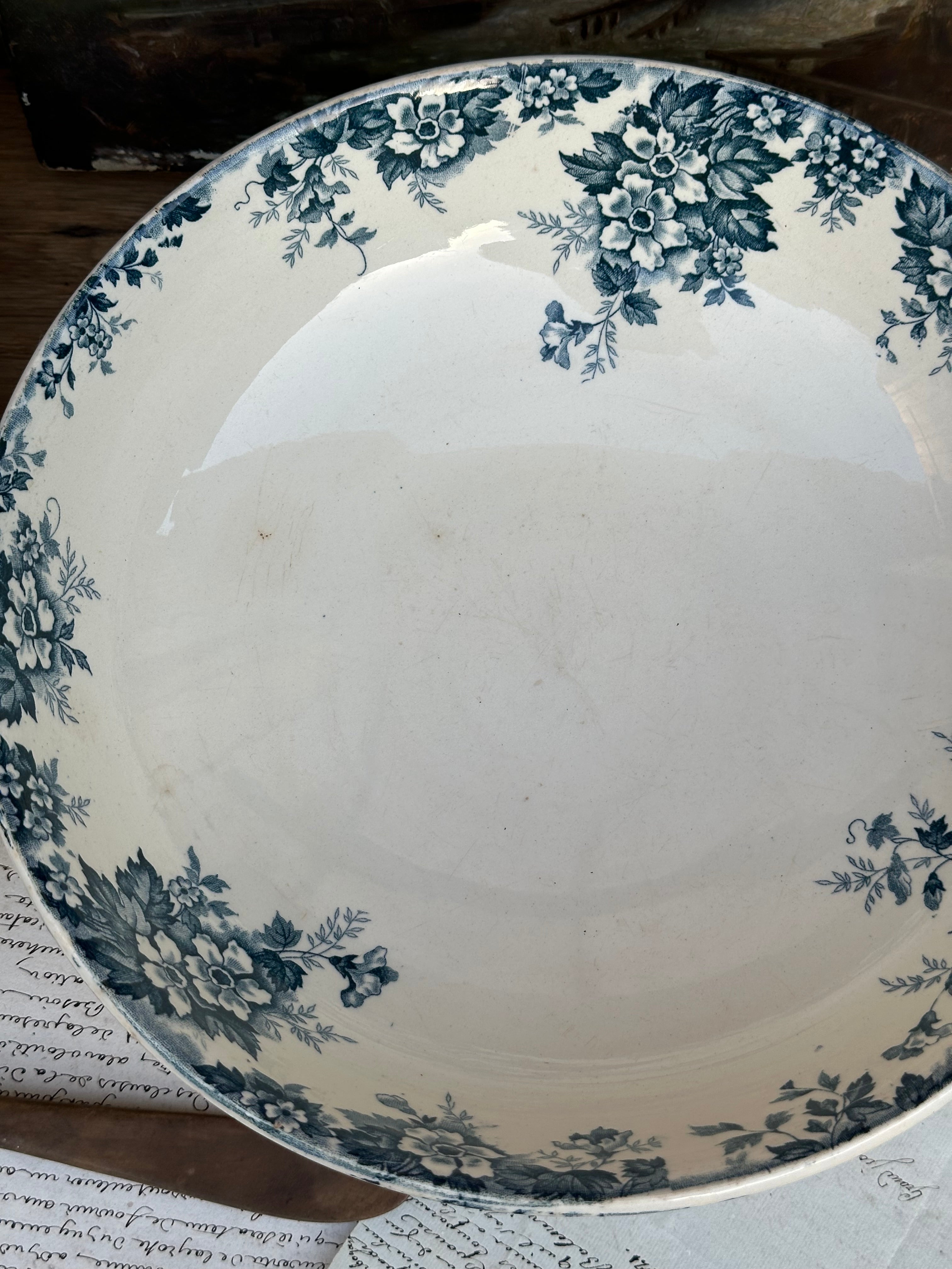 Large St. Amand Hamage Marie-Louise pattern salad bowl