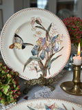 Assiette polychrome Longwy Oiseau