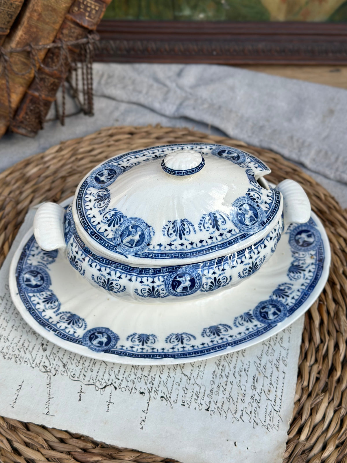 Sucrier / saucière avec couvercle Gien